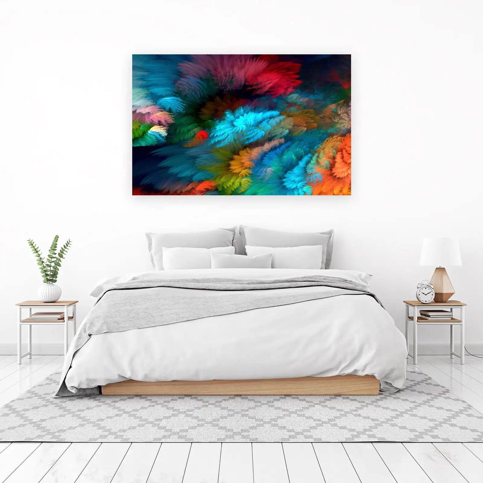 Vibrant Abstract Feathers Wall Art