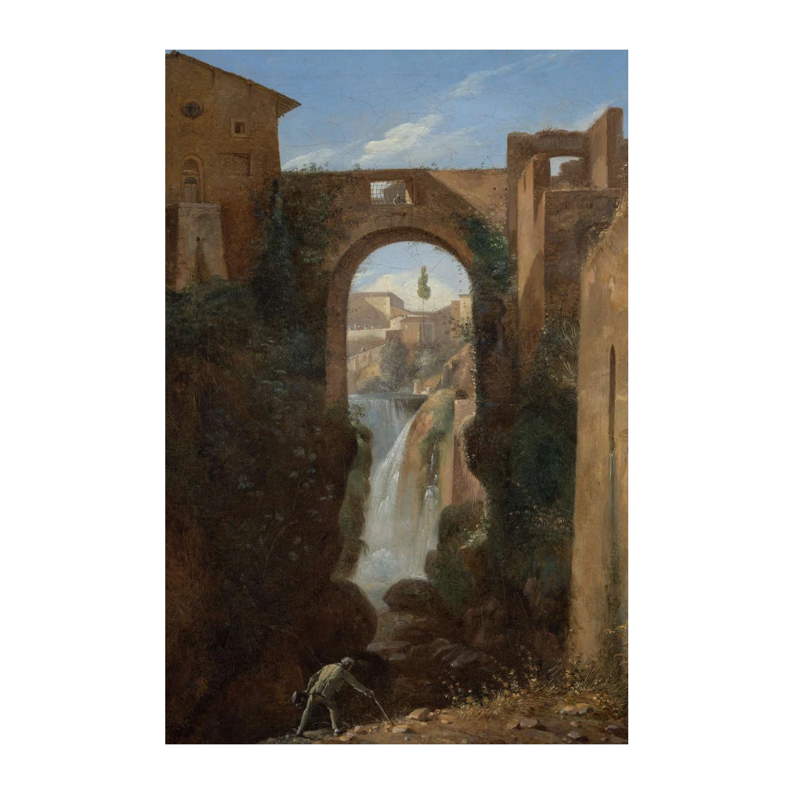 Italian Landscape Waterfall Arch Wall Art