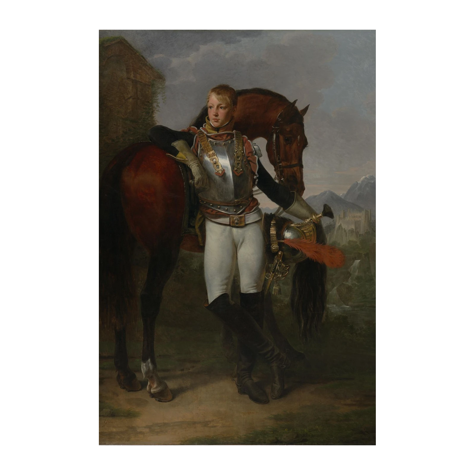 Equestrian Portrait Young Hussar Wall Art