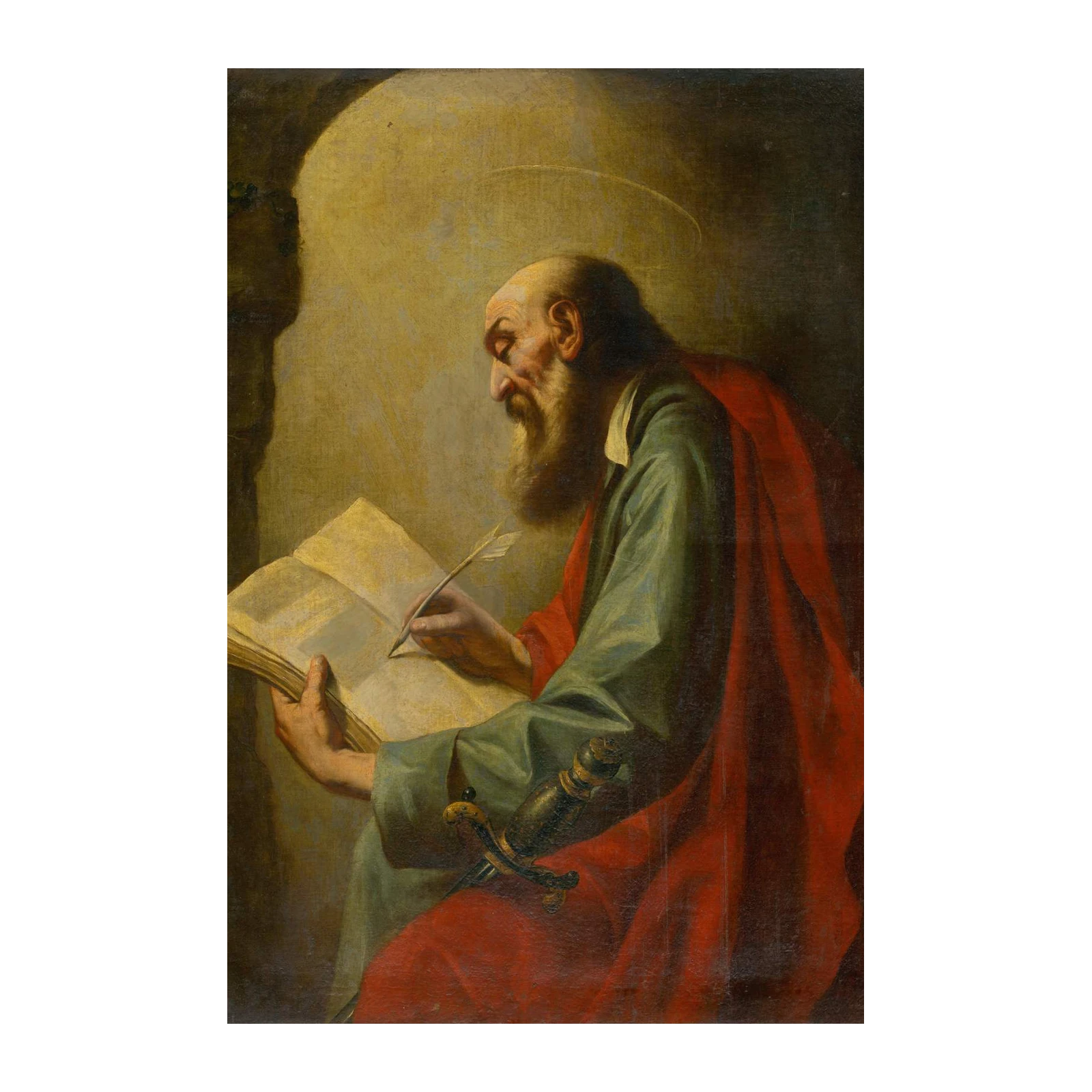 Saint Writing with Quill Wall Art
