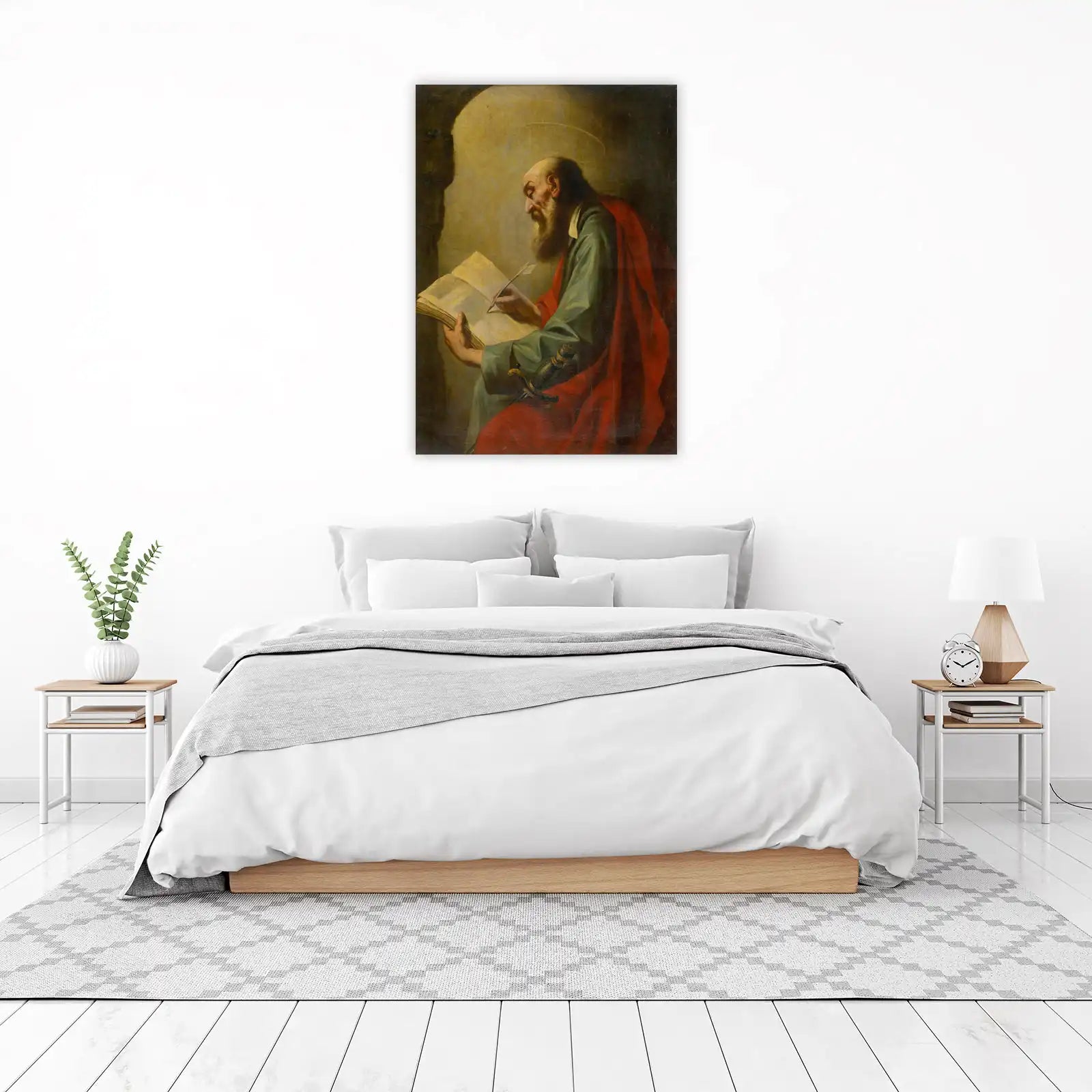 Saint Writing with Quill Wall Art