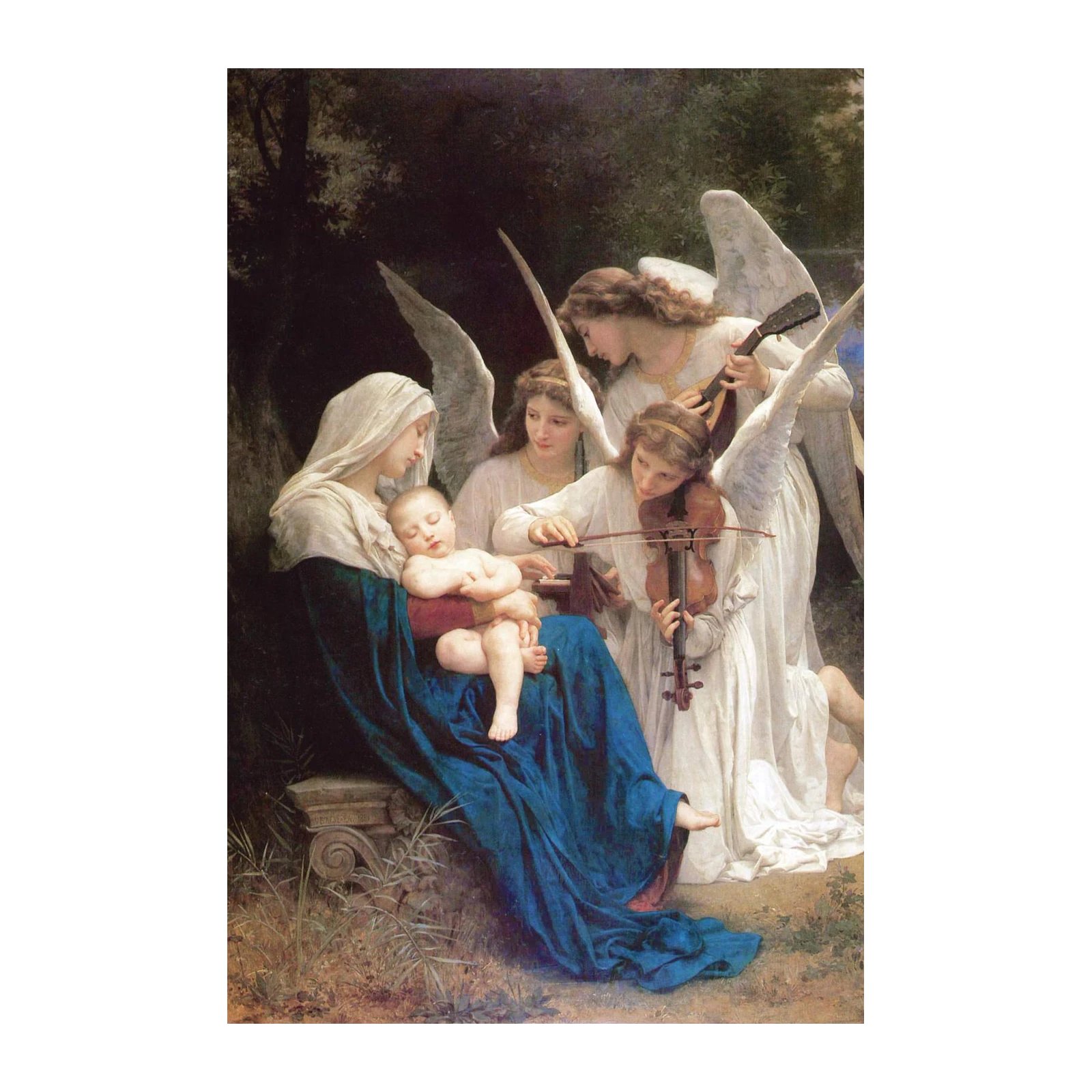 Serene Madonna and Angels Musical Harmony Wall Art