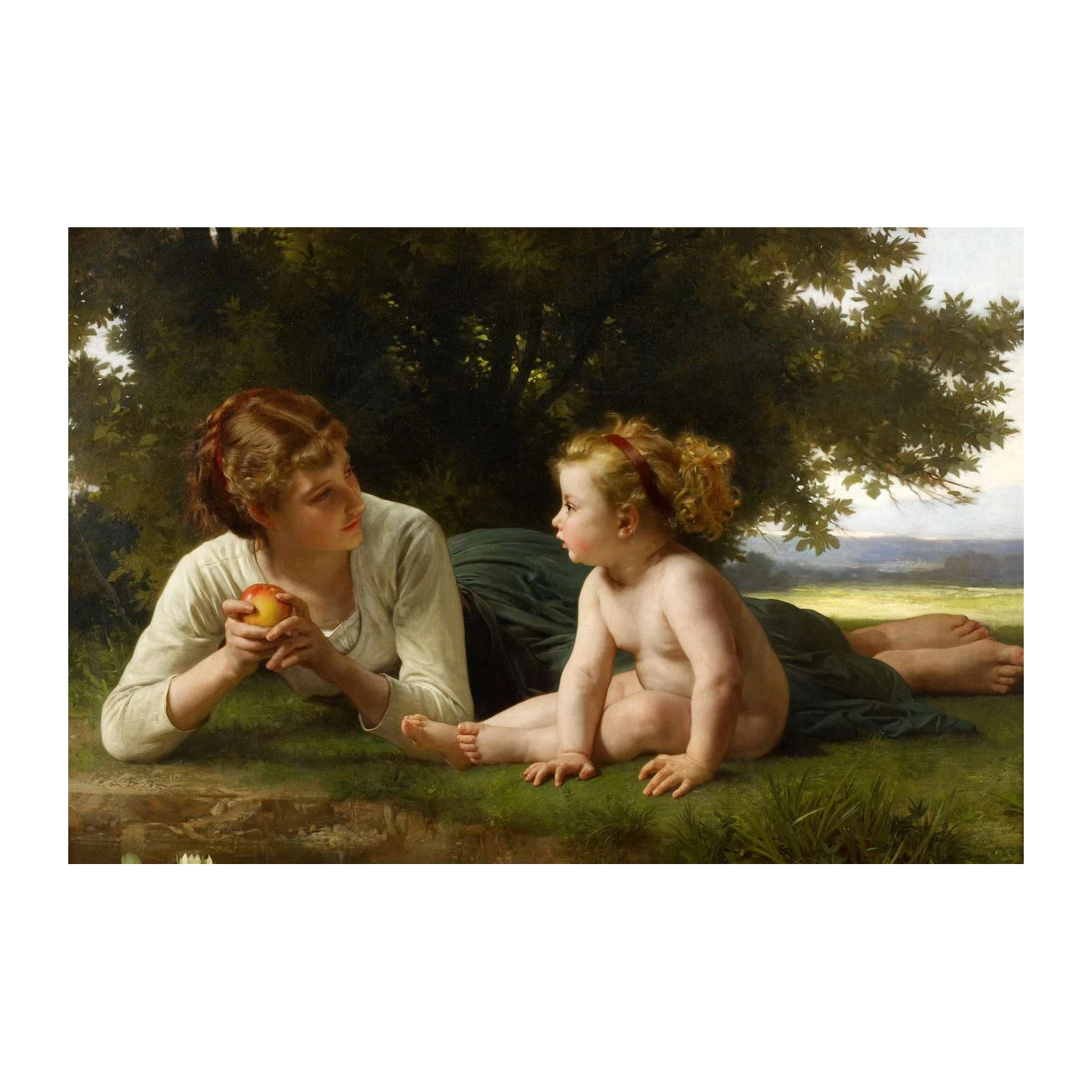 Serene Summer Day: Mother and Child Wall Art