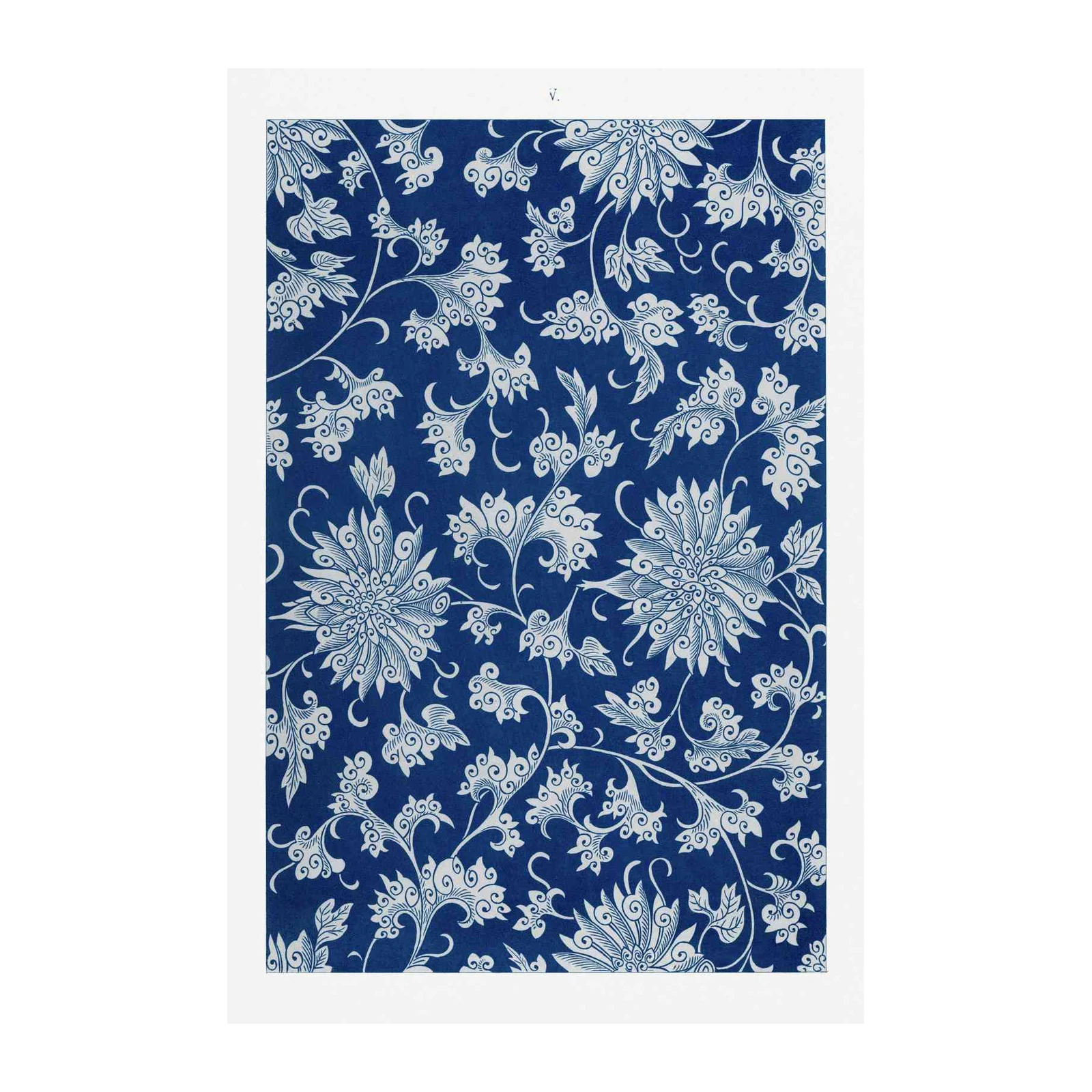 Classic Blue Floral Pattern Wall Art