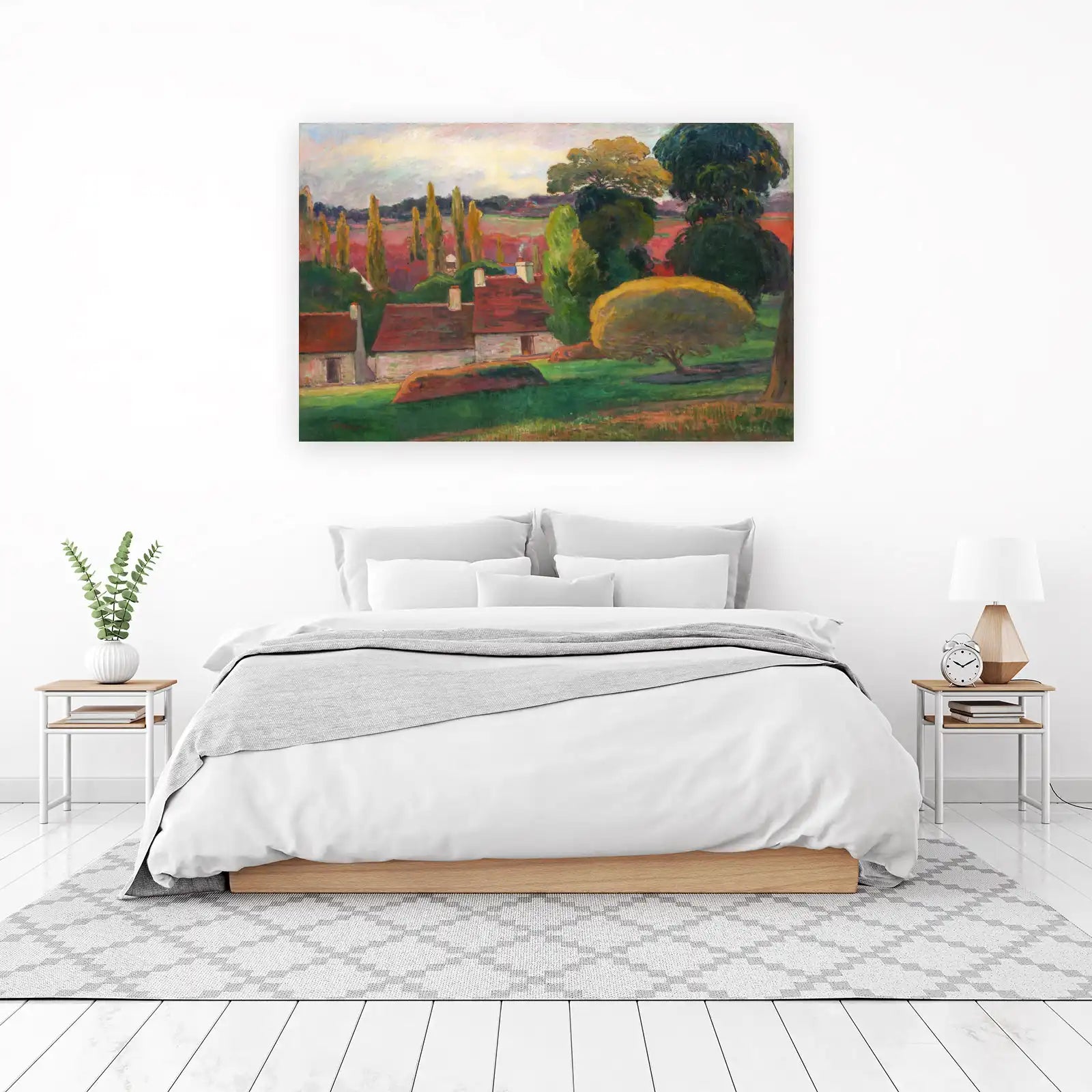 Impressionist Village Landscape Wall Art
