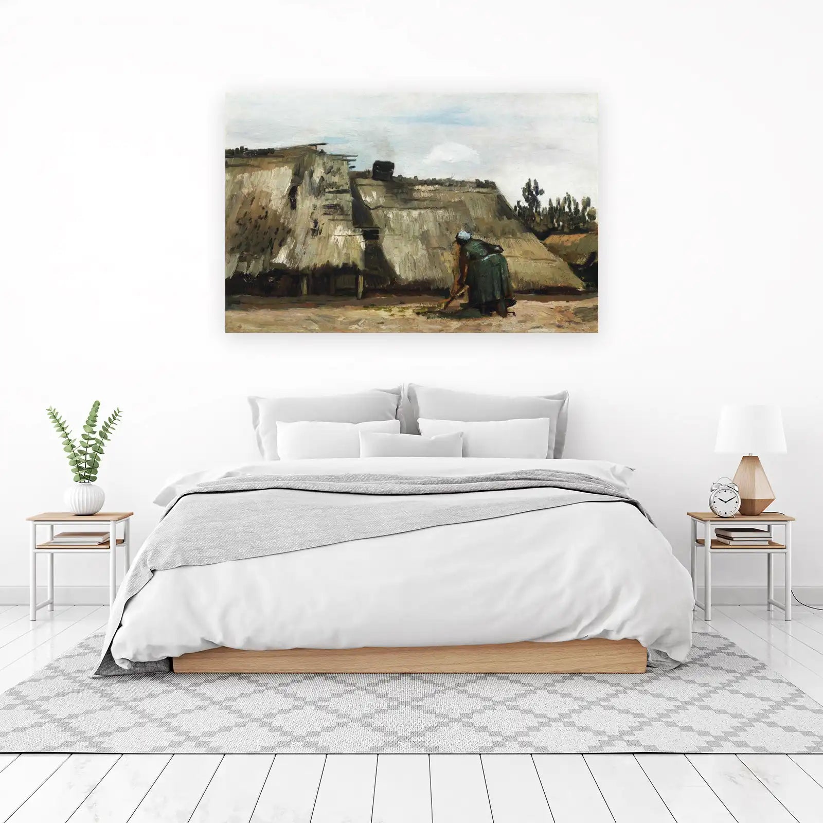 Peasant Scene with Thatched Roof Wall Art