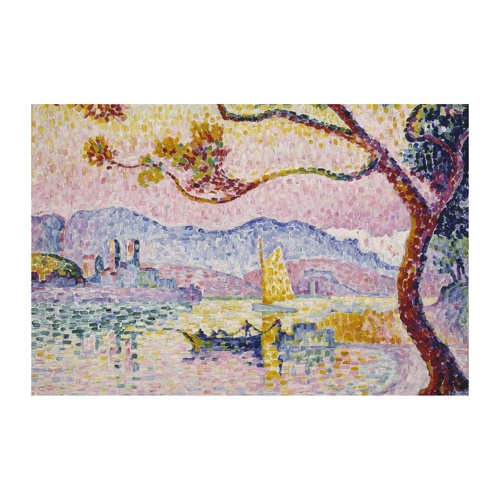 Neo-Impressionist Seascape Boat Wall Art