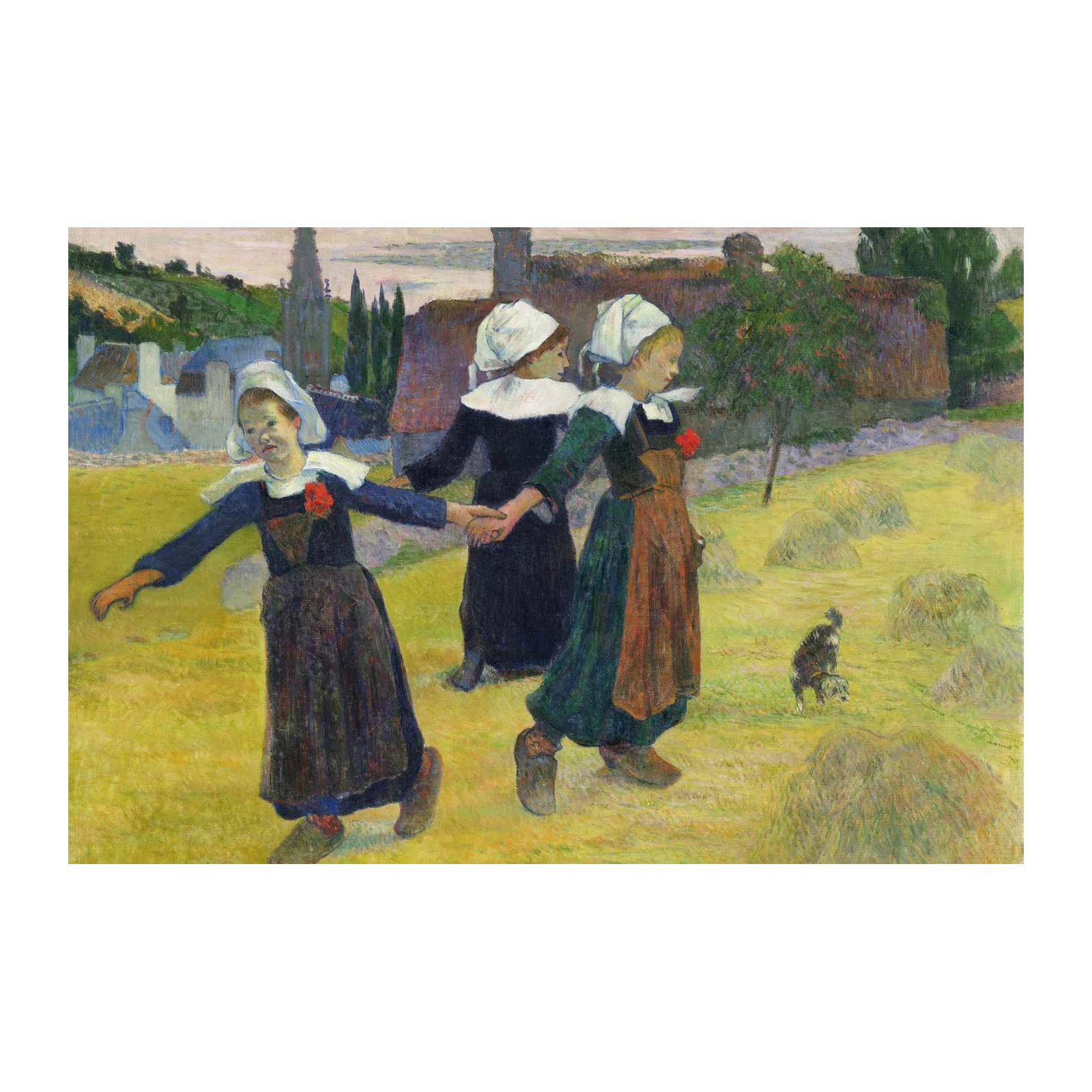 Breton Girls Dancing Folk Art Wall Art
