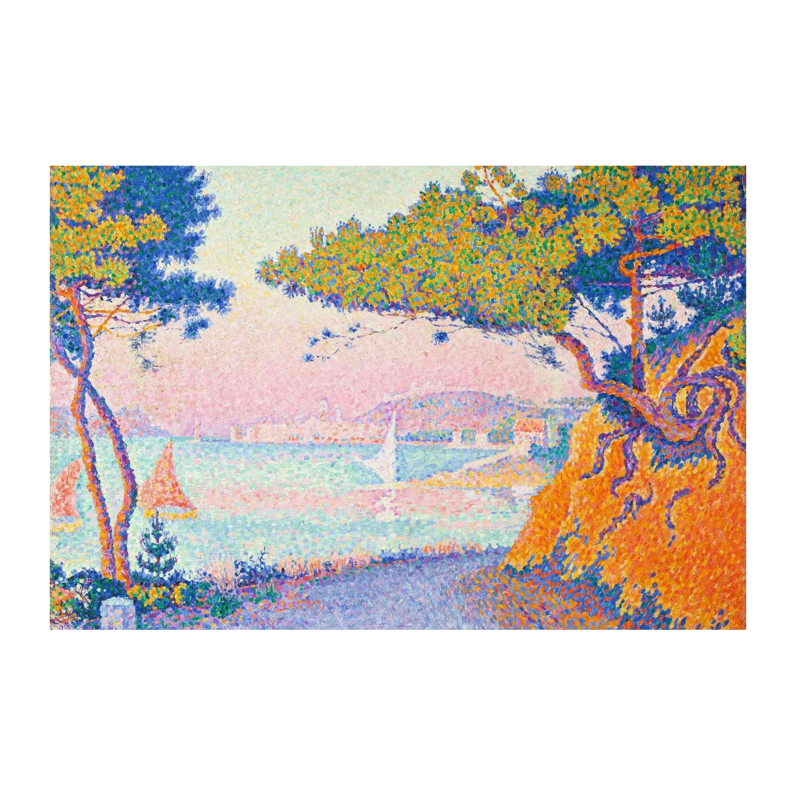 Pointillist Seascape Wall Art