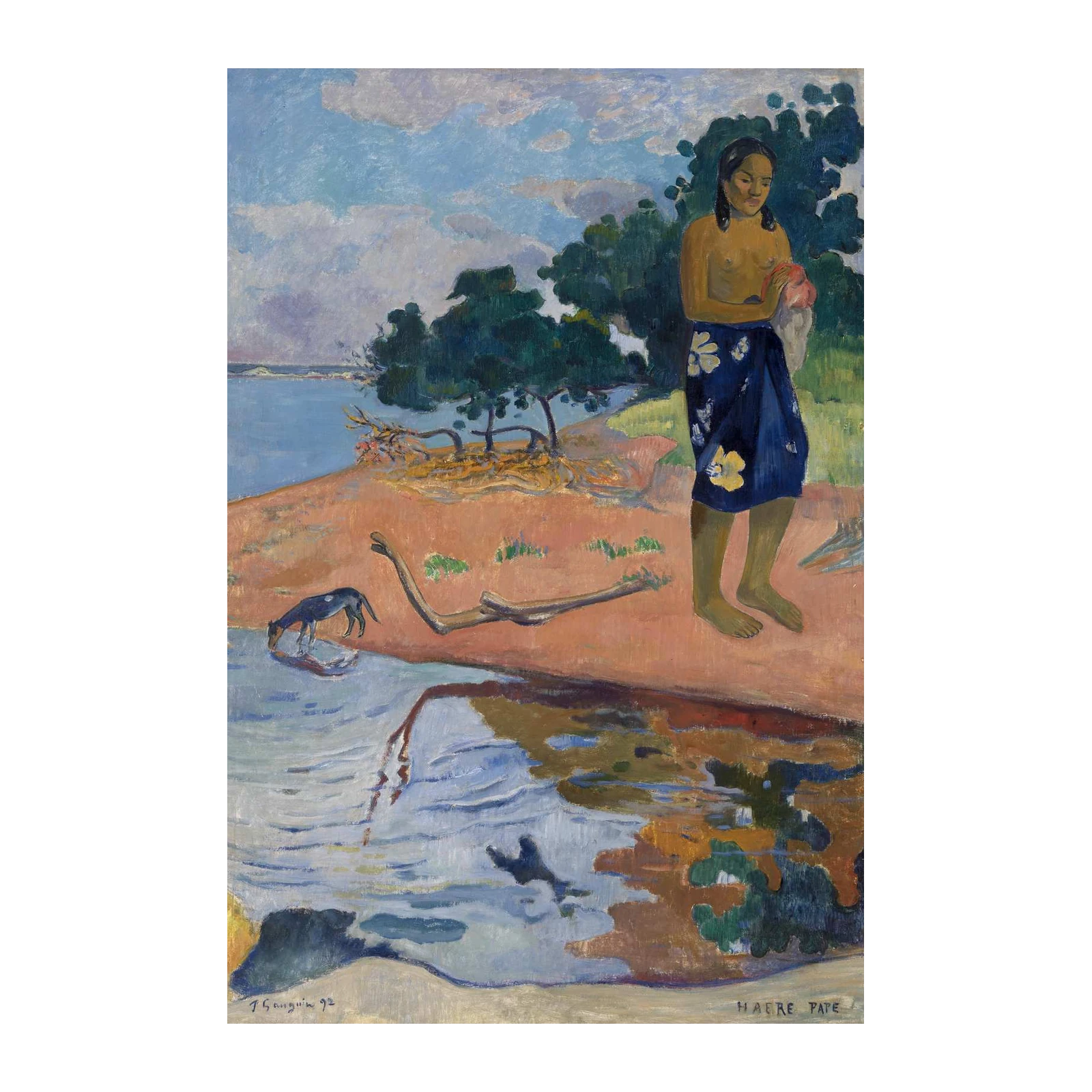 Tahitian Woman Beachside Nature Wall Art