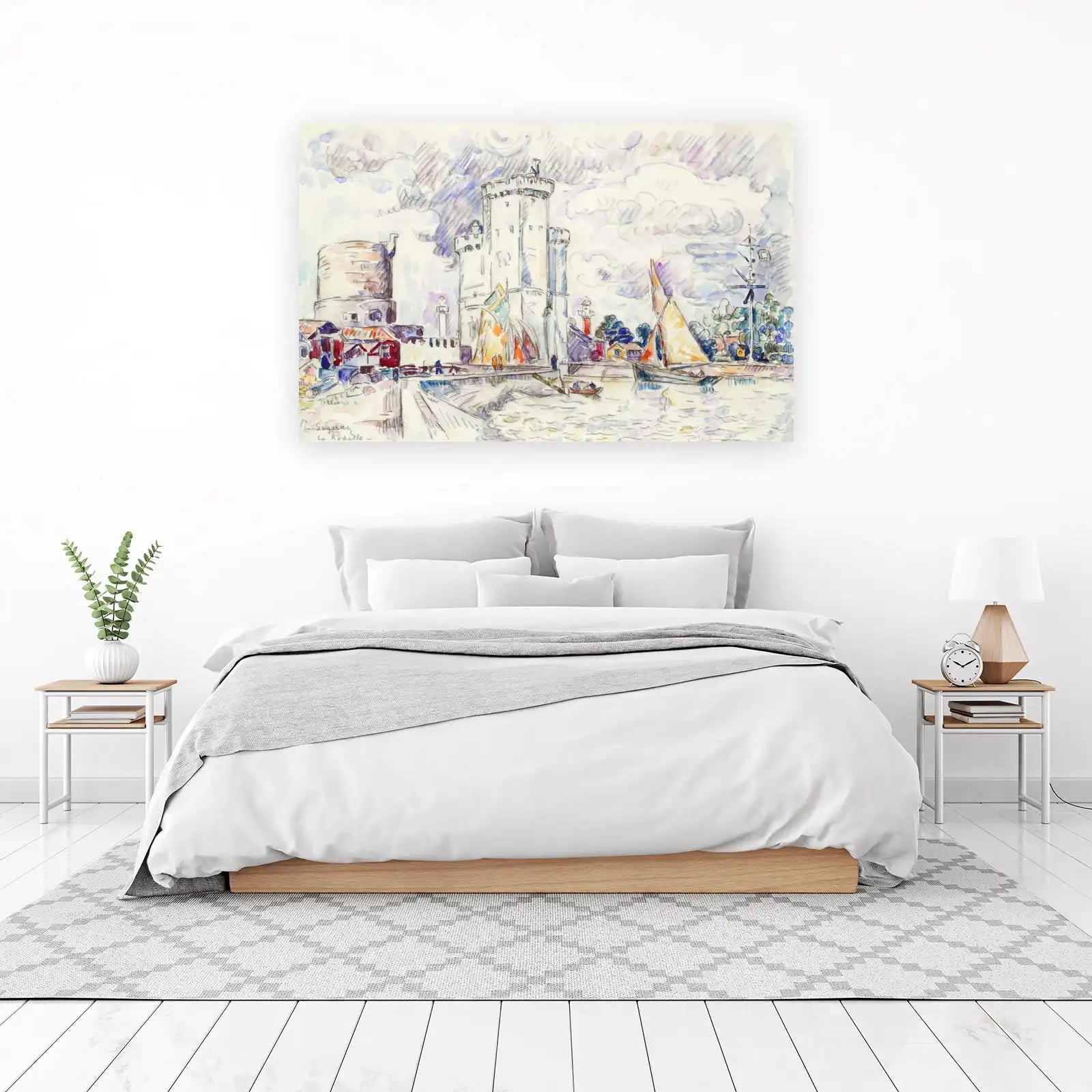 La Rochelle Harbour Watercolor Wall Art