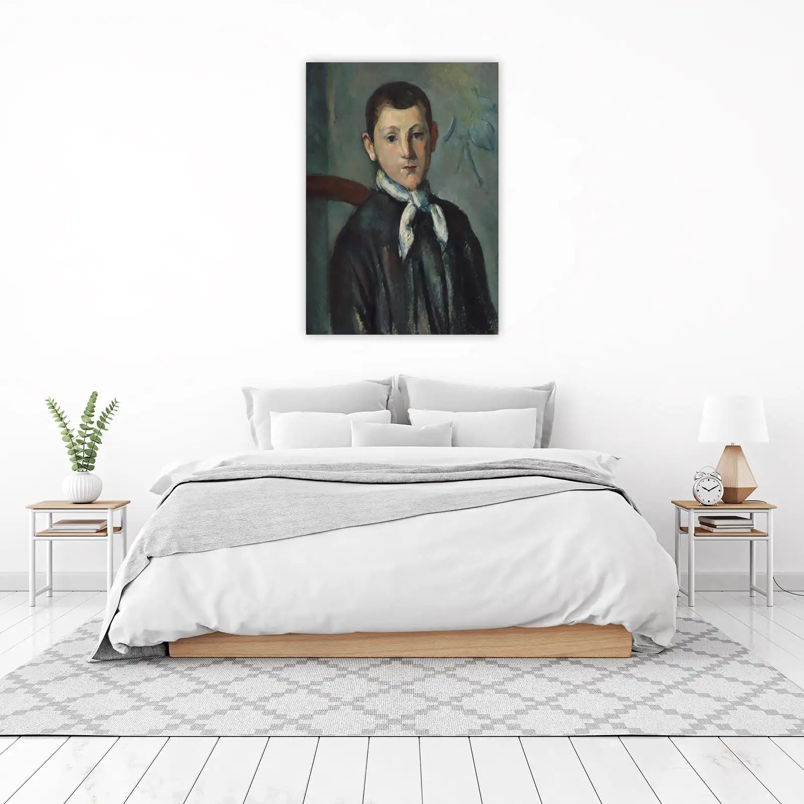 Boy with Scarf Oil Painting Wall Art