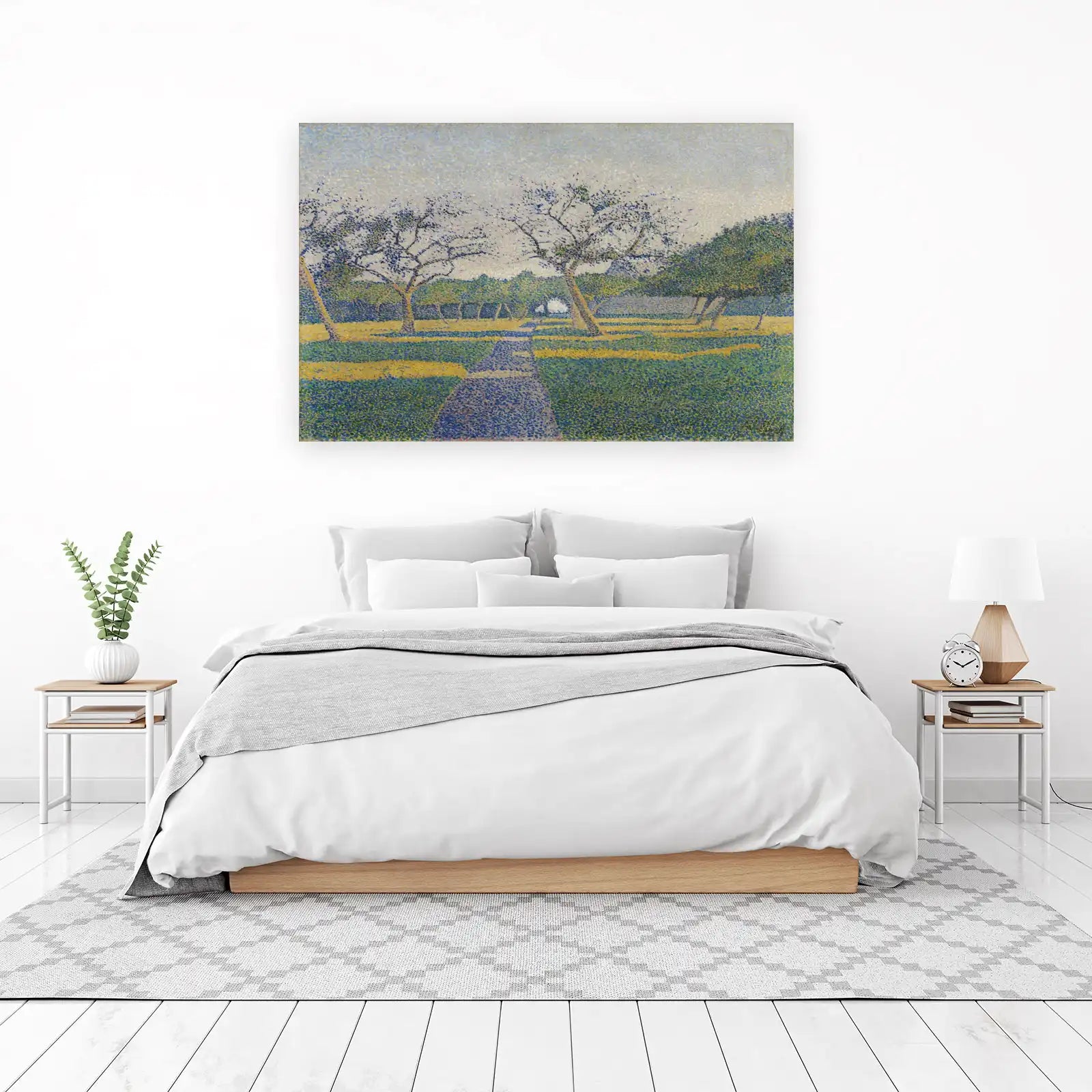 Pointillist Park Landscape Wall Art