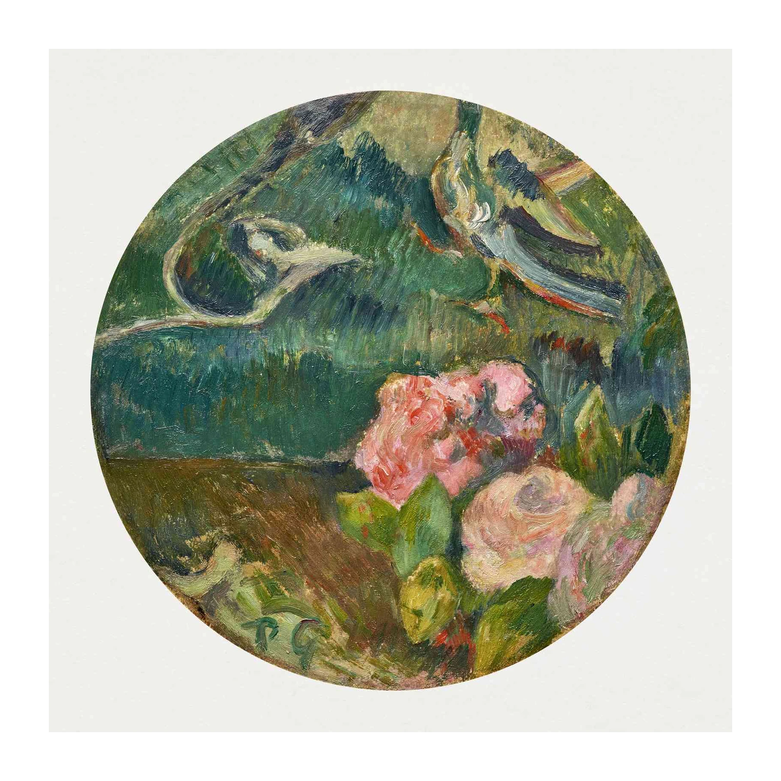 Birds & Roses Serenity Circular Wall Art