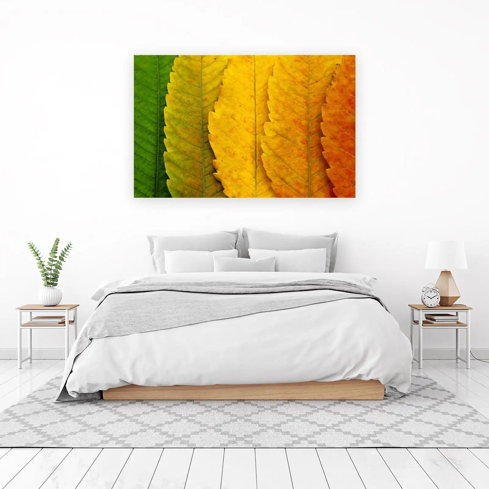 Vibrant Autumn Leaf Gradient Wall Art