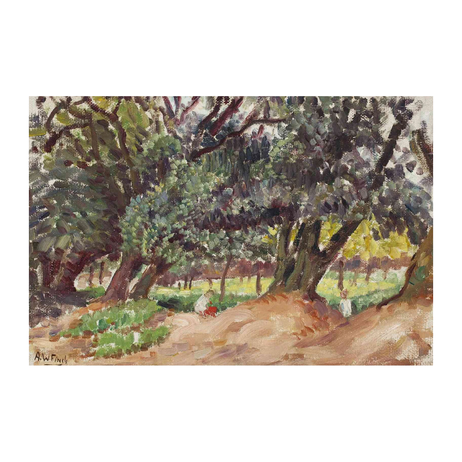 Vintage Olive Grove Scene Wall Art
