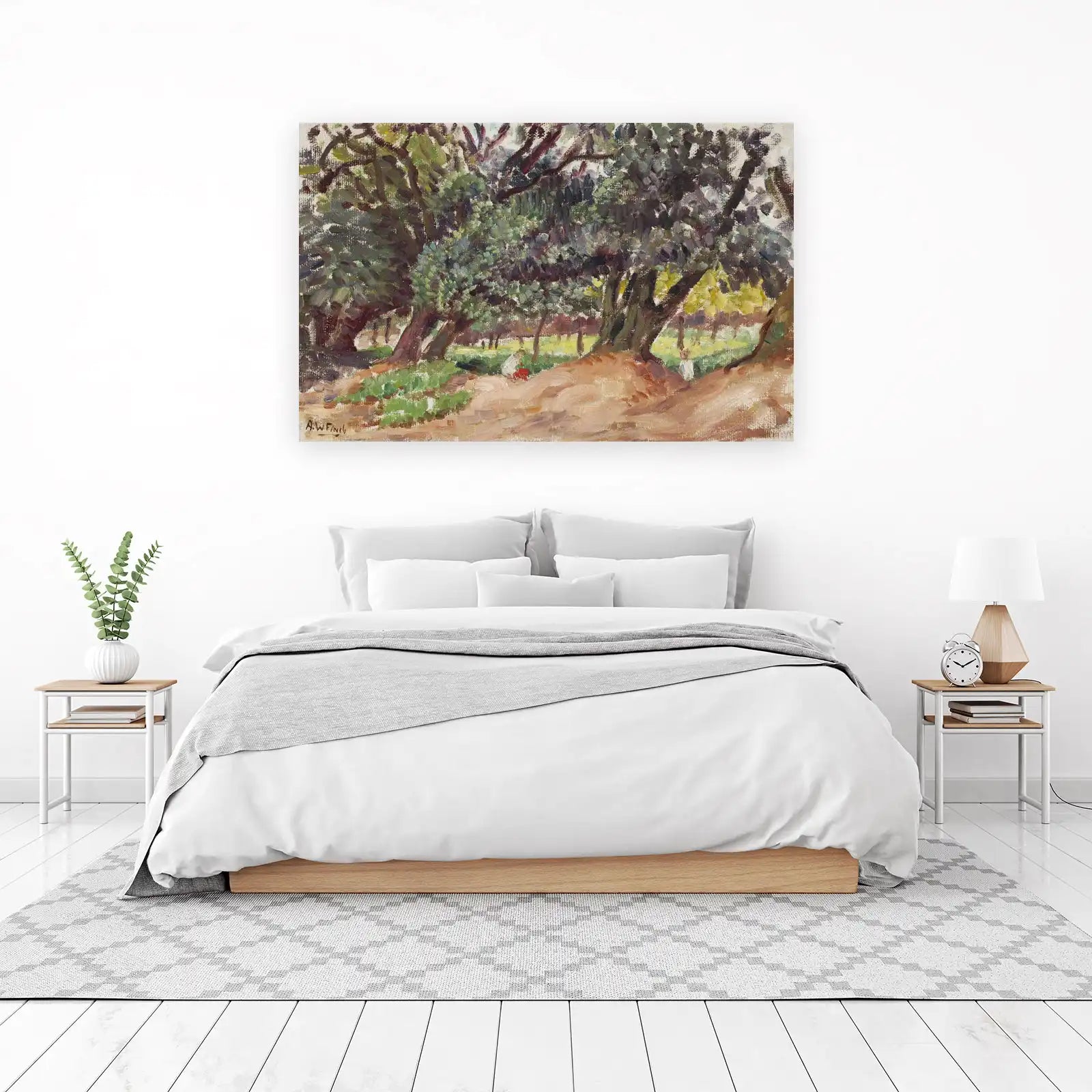 Vintage Olive Grove Scene Wall Art