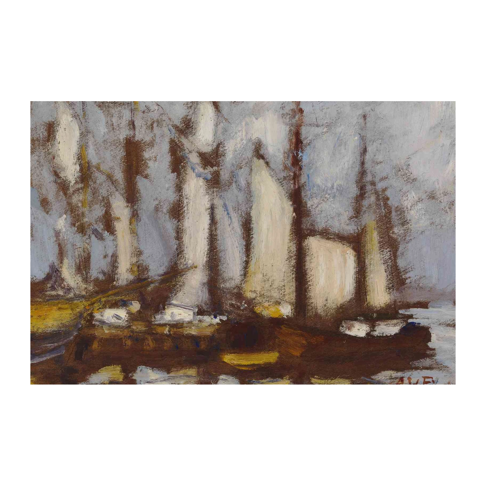 Seascape Sailboats Impressionist Wall Art