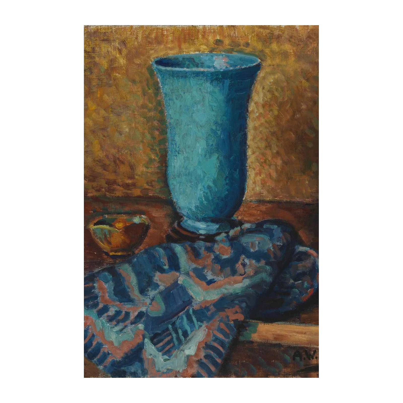 Blue Vase & Textile Still Life Wall Art