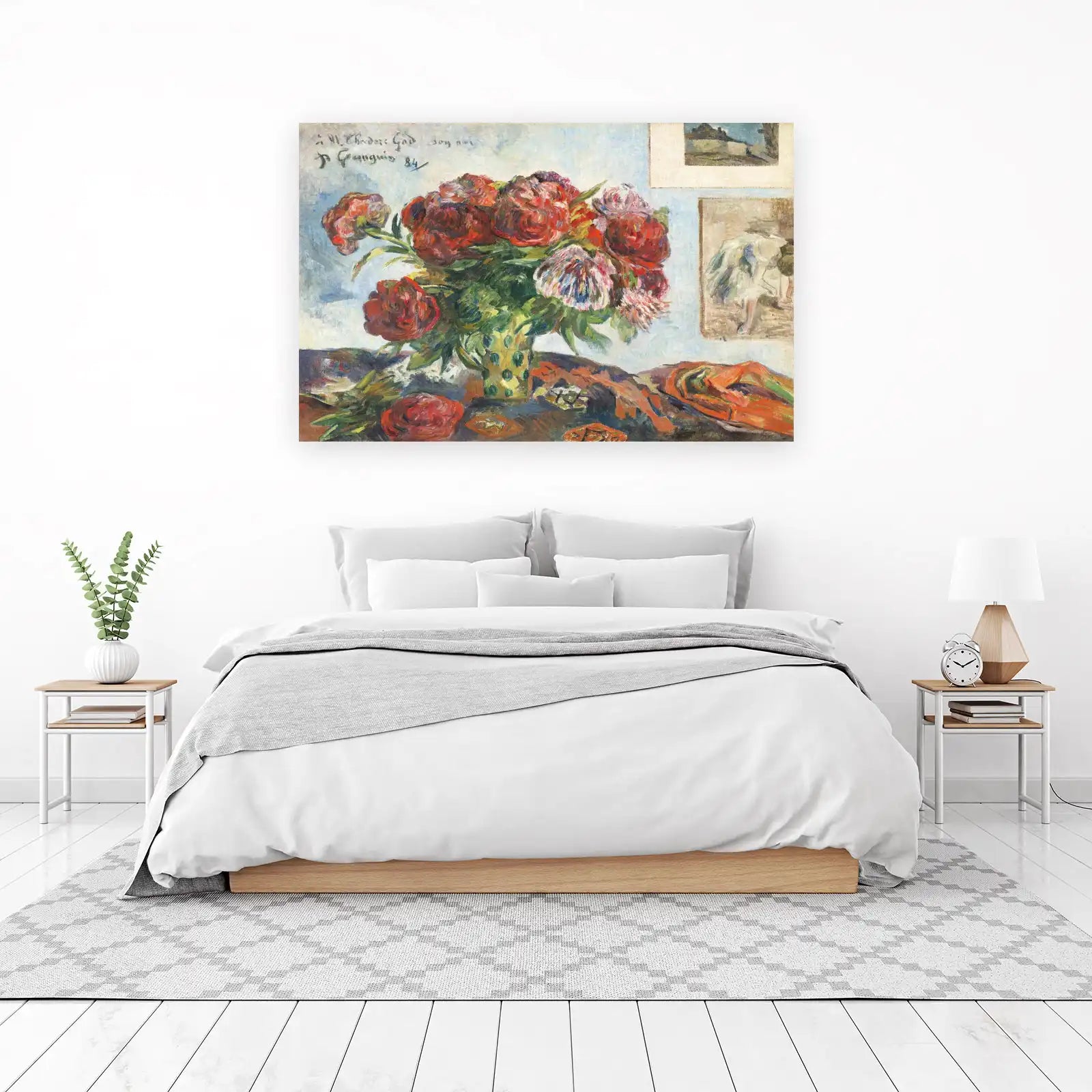 Vibrant Peonies Still Life Oil Painting Wall Art