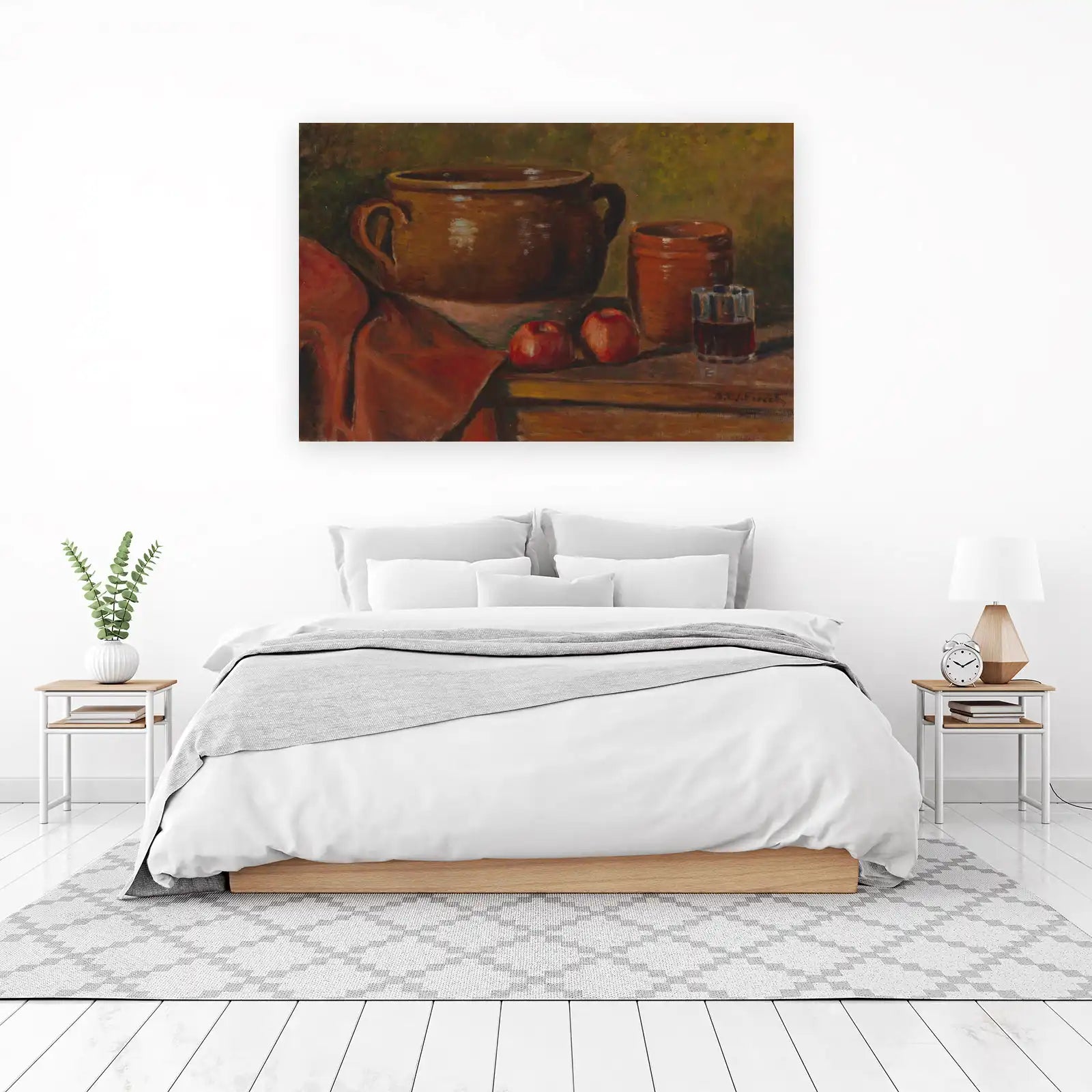 Earthy Still Life Apples & Pottery Wall Art