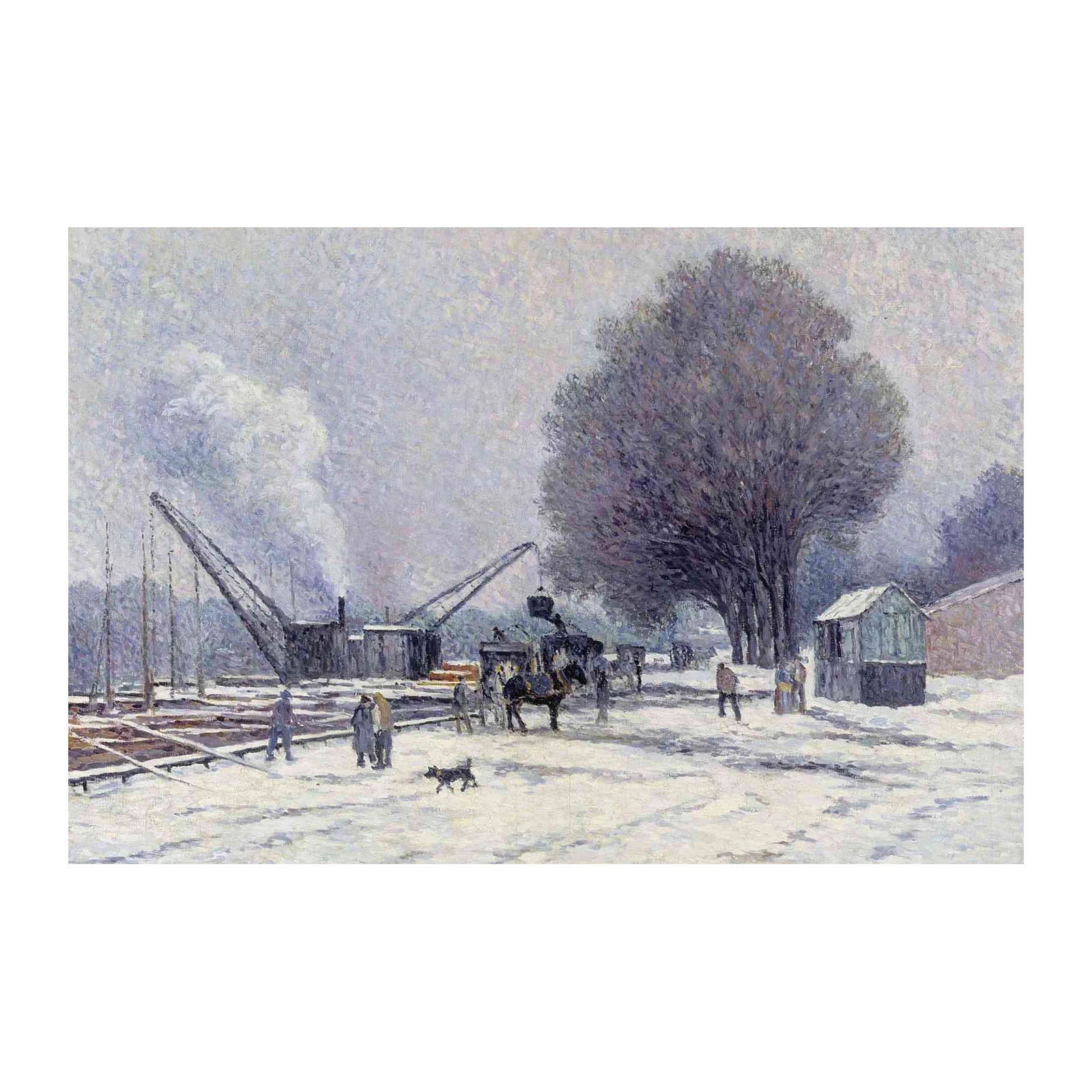 Winter Industrial Scene Wall Art