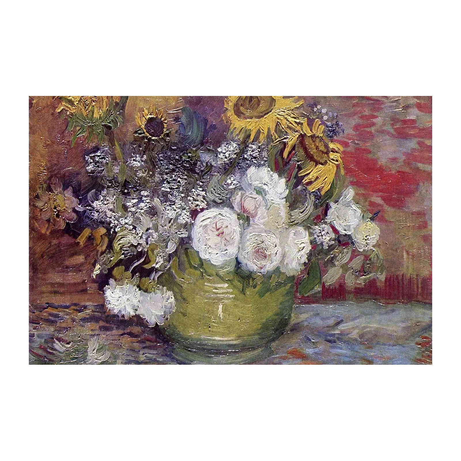 Vincent Van Gogh Sunflowers & Roses Wall Art