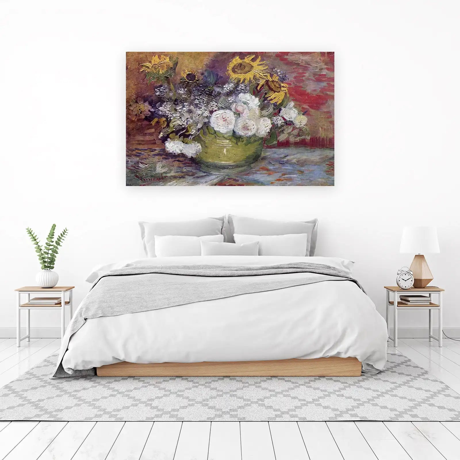 Vincent Van Gogh Sunflowers & Roses Wall Art