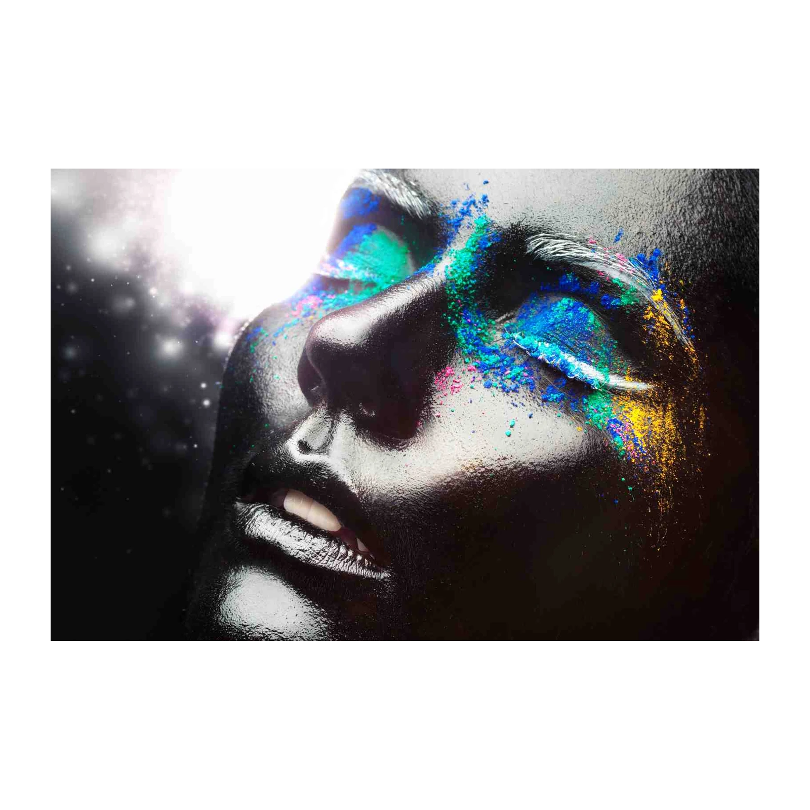 Vibrant Galaxy Face Art Wall Art