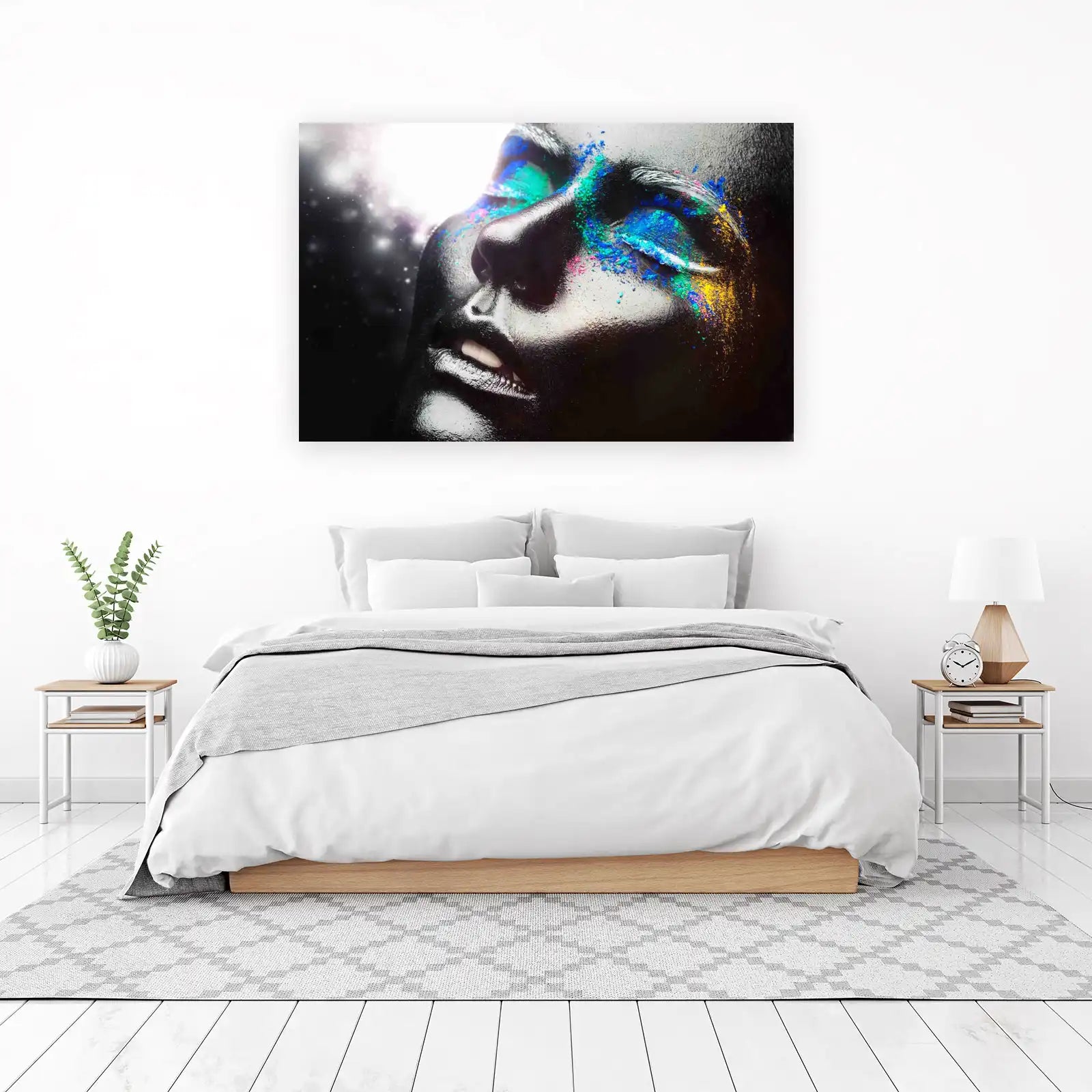 Vibrant Galaxy Face Art Wall Art