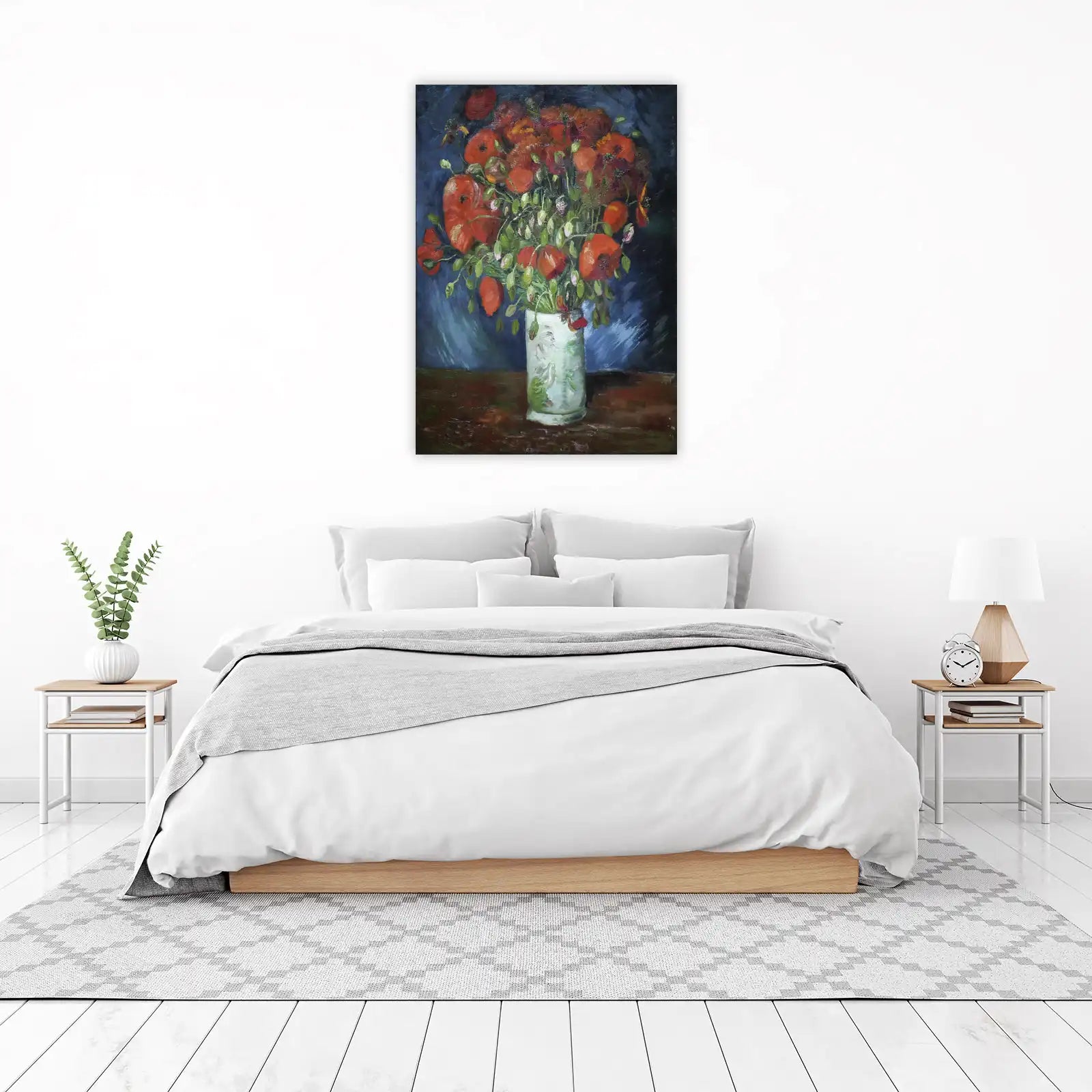 Vibrant Red Poppies Still Life Wall Art