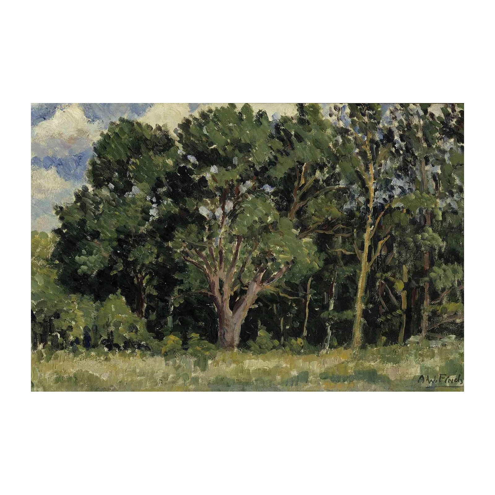 Serene Forest Landscape Impressionist Wall Art