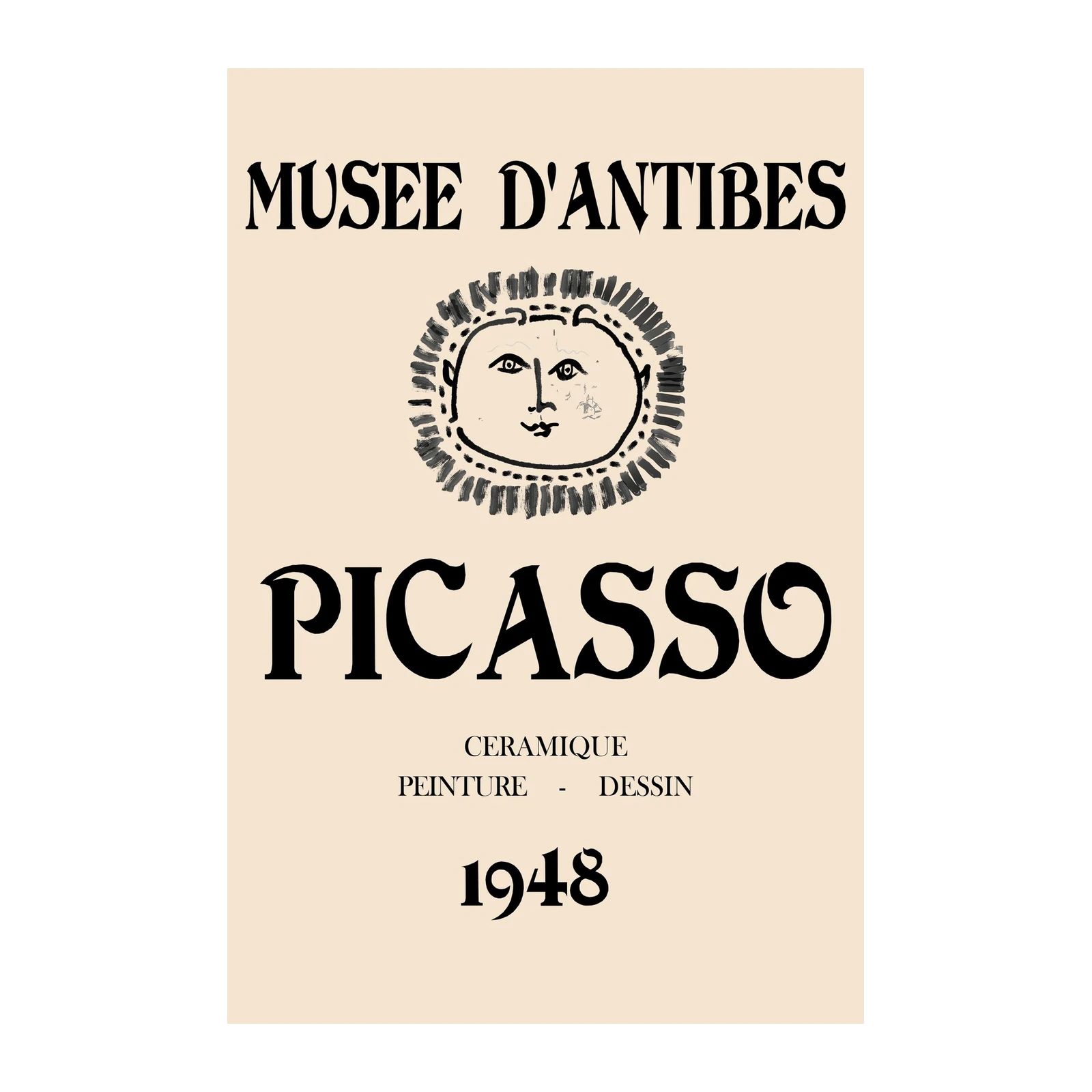 Picasso Musee d'Antibes Sun Face Wall Art