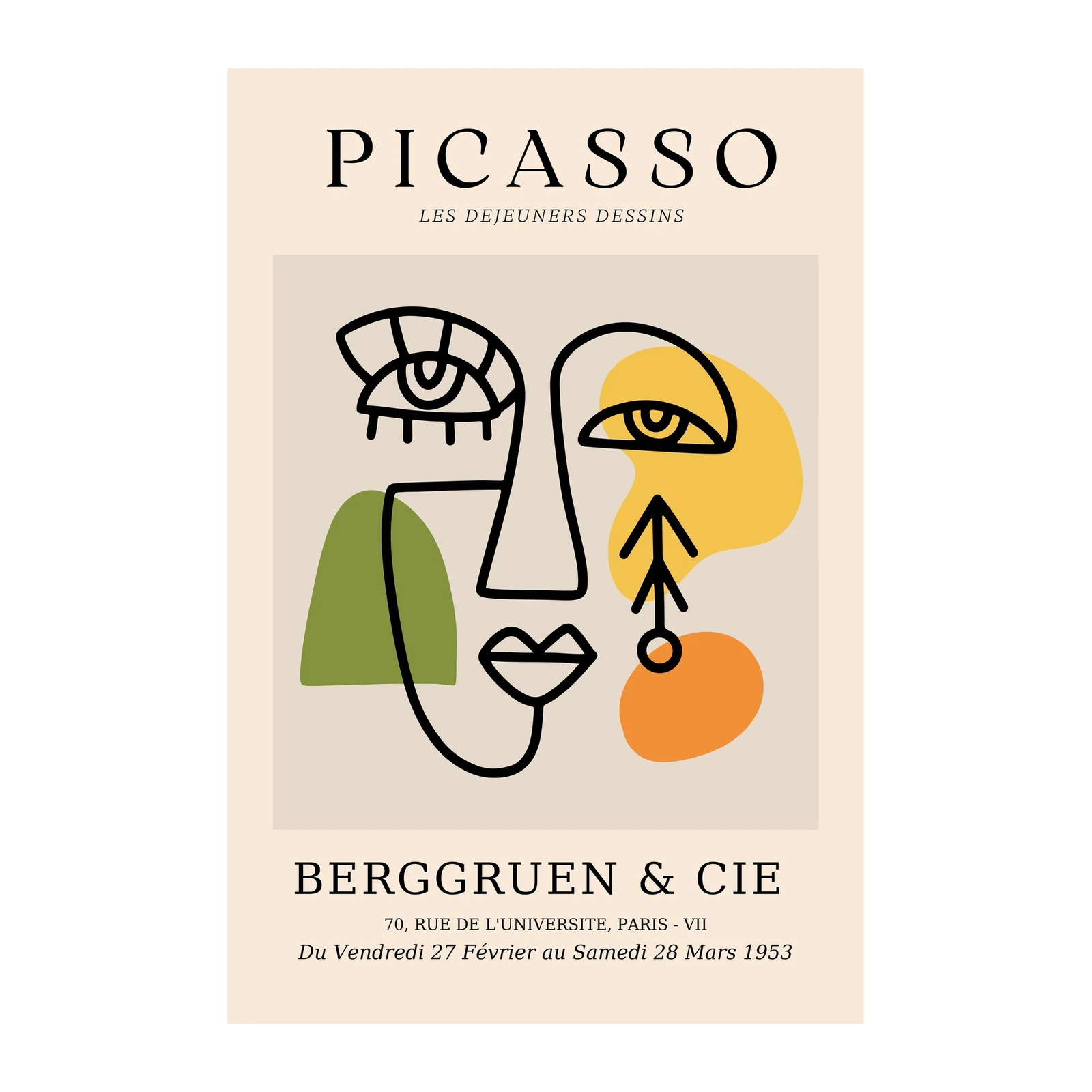 Abstract Face Picasso Style Wall Art