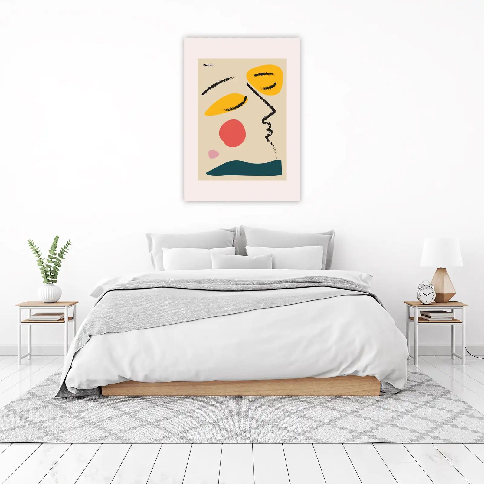 Abstract Face Yellow & Red Wall Art