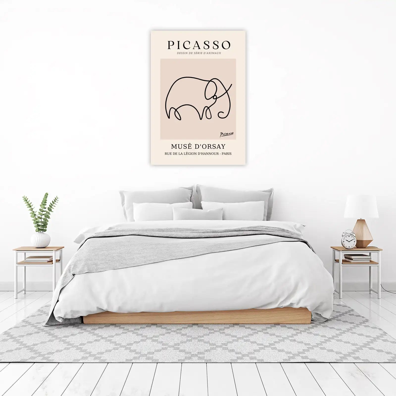 Minimalist Elephant Line Art Picasso Wall Art