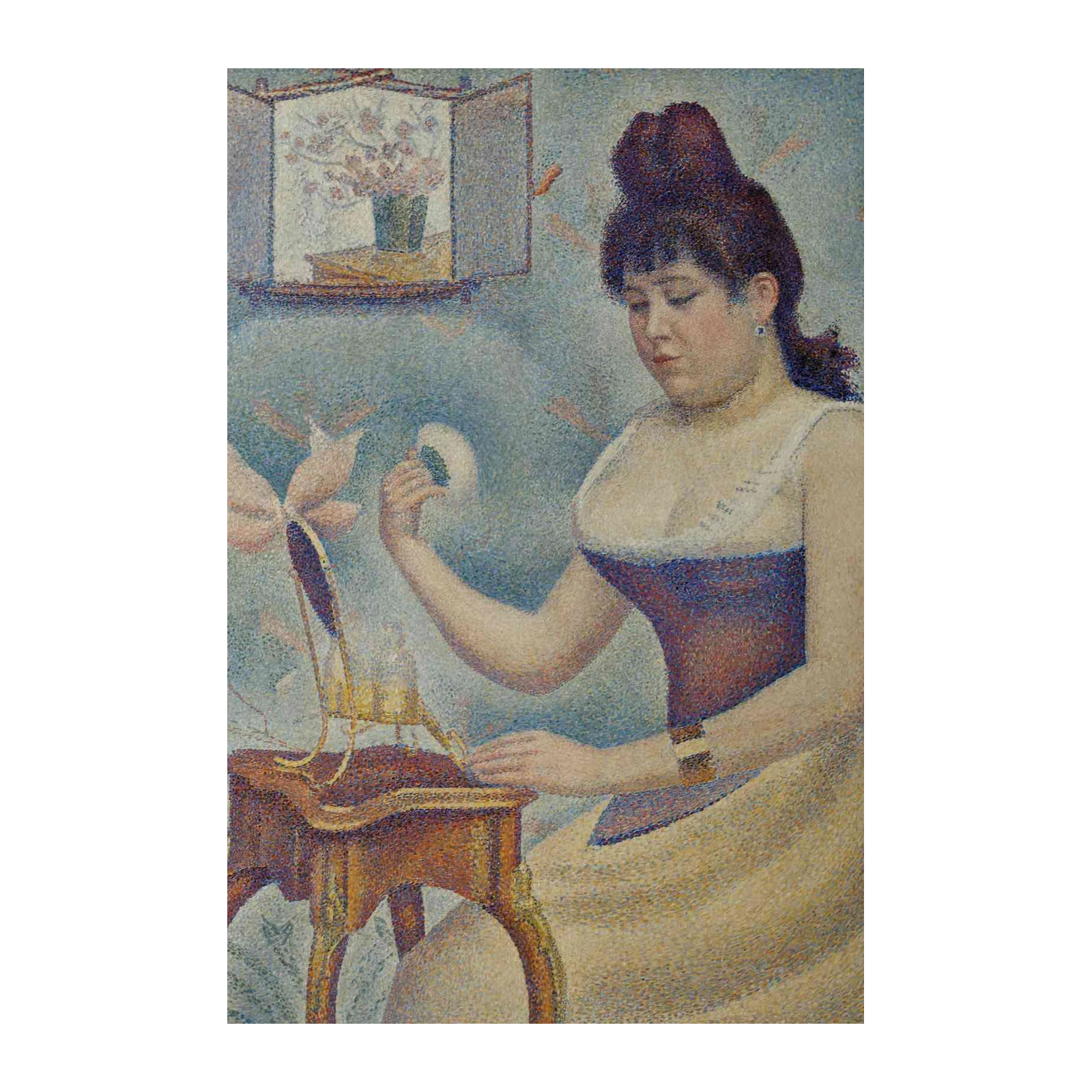 Vintage Woman & Vanity Pointillism Wall Art