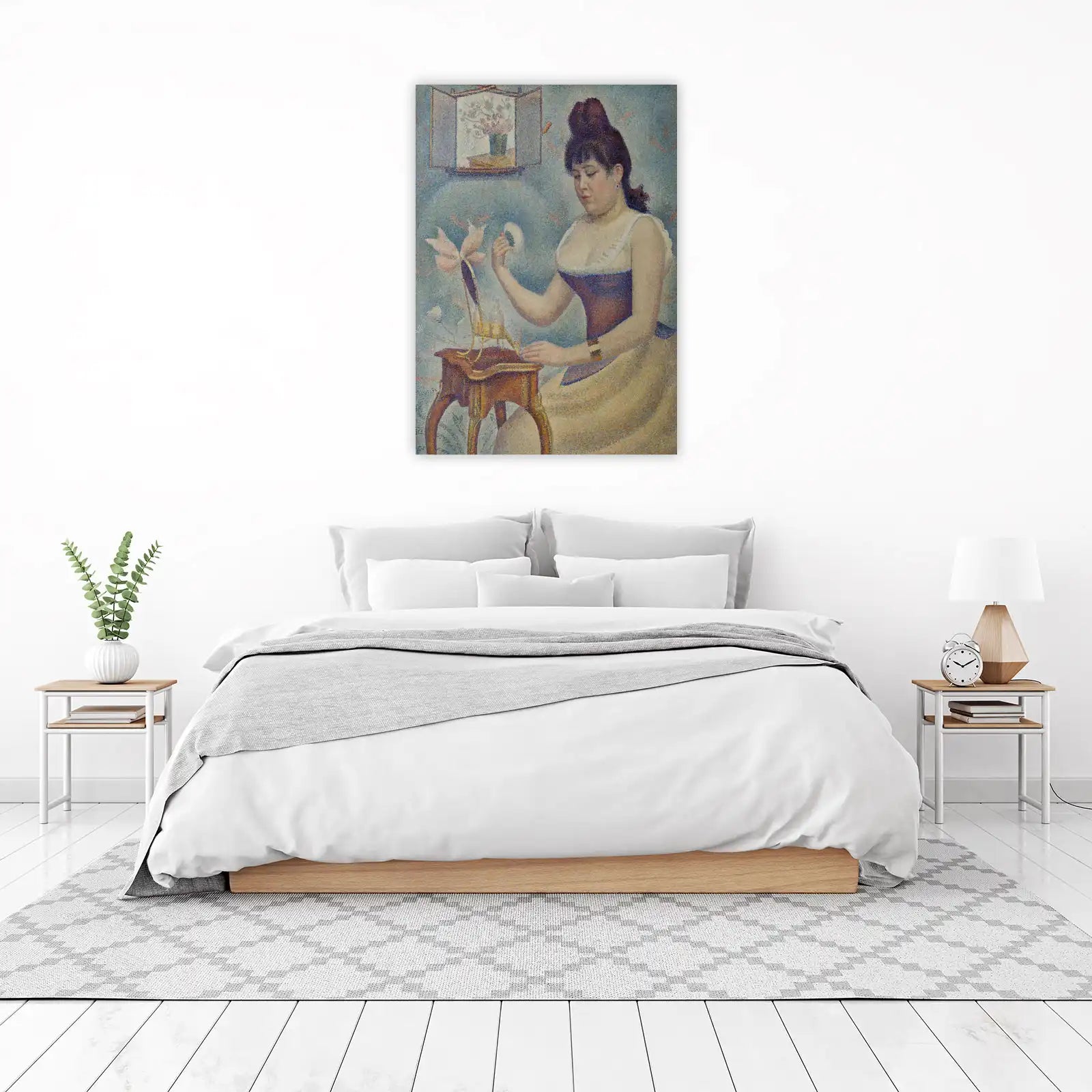 Vintage Woman & Vanity Pointillism Wall Art
