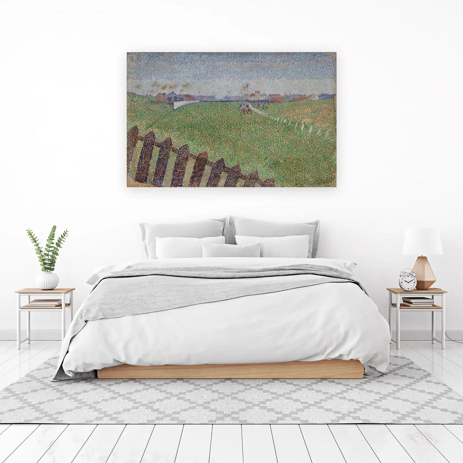 Pointillist Landscape & Flags Wall Art