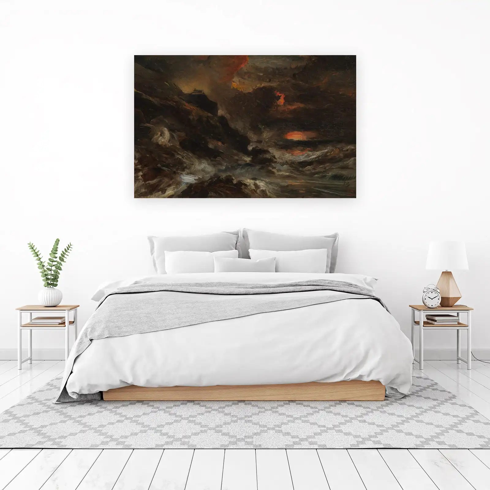 Dramatic Sunset Seascape Stormy Seas Wall Art