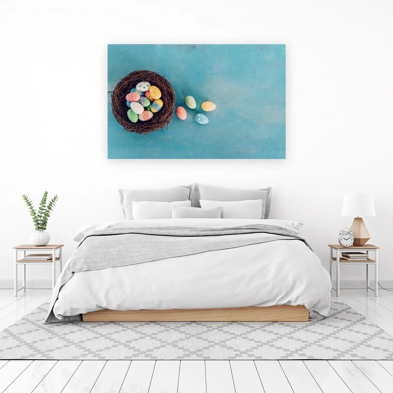 Vibrant Easter Eggs Nest Wall Art