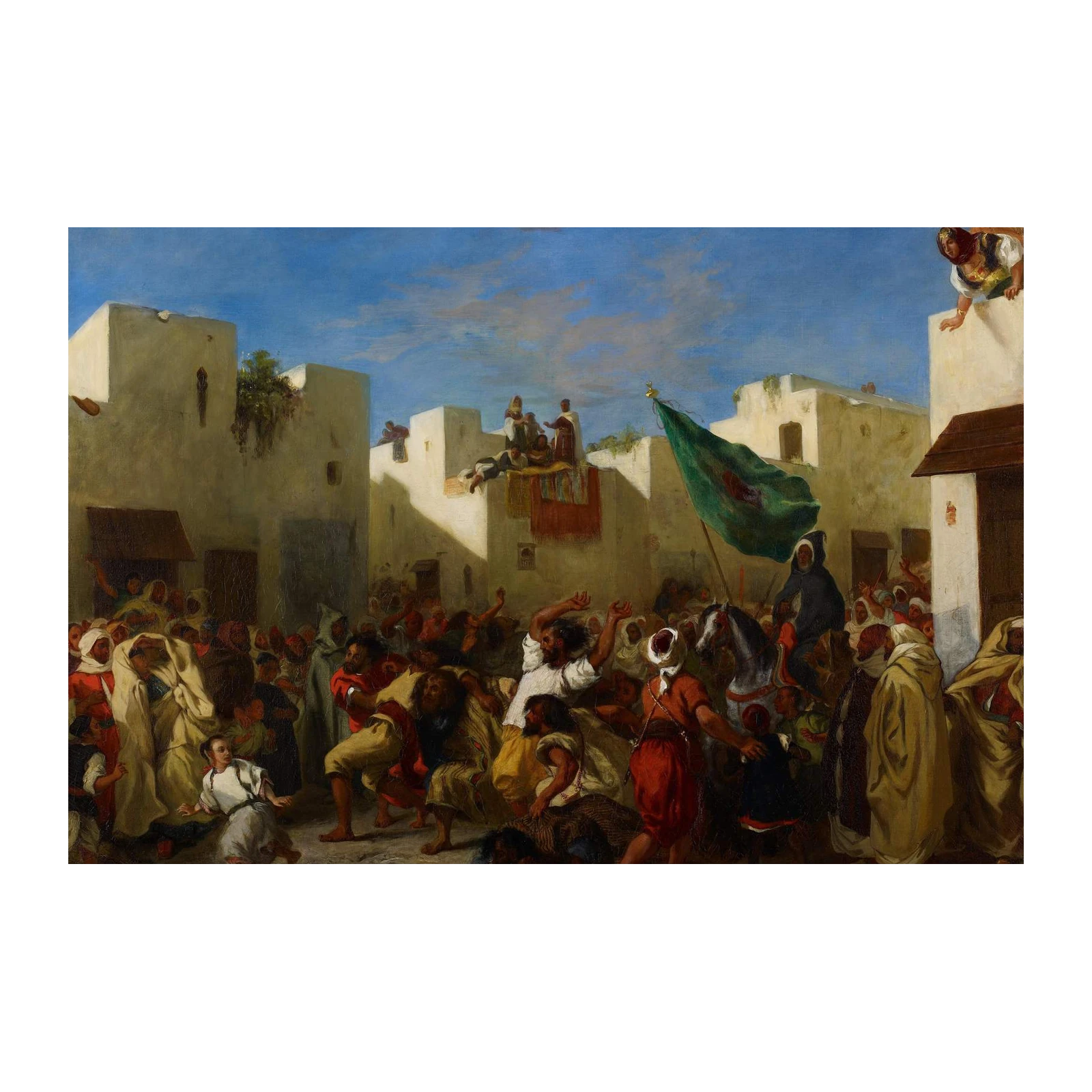 Vibrant Moroccan Street Scene Wall Art
