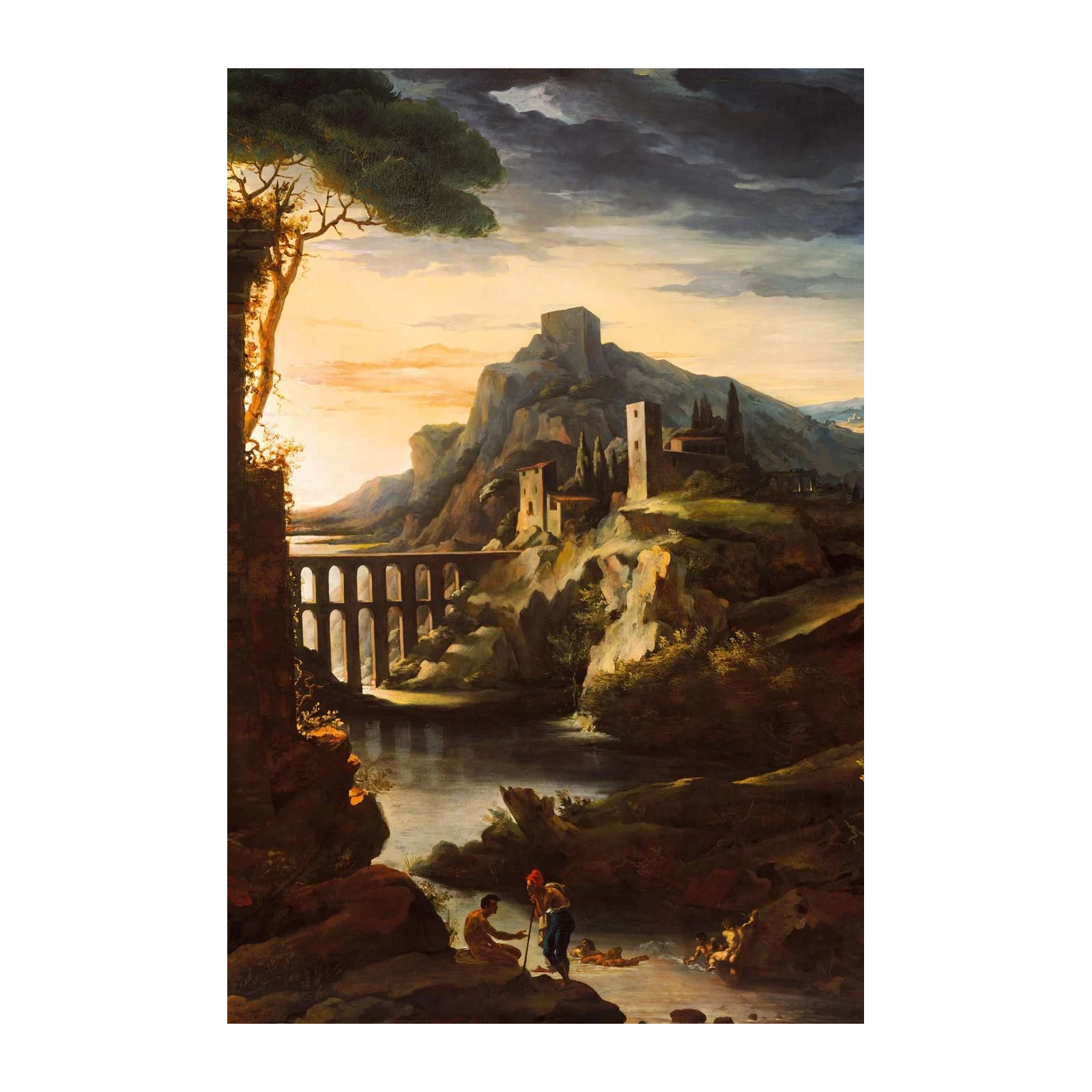 Dreamy Roman Landscape Oil Painting Wall Art