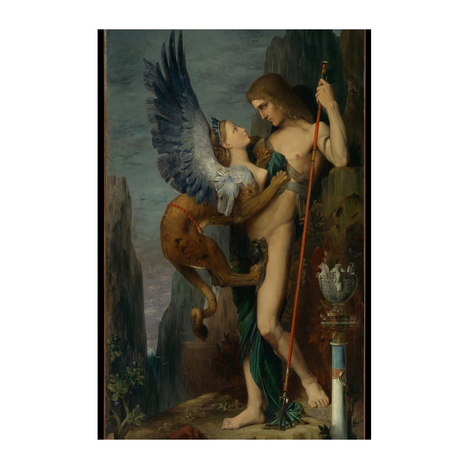 Mythological Encounter Sphinx Oedipus Wall Art
