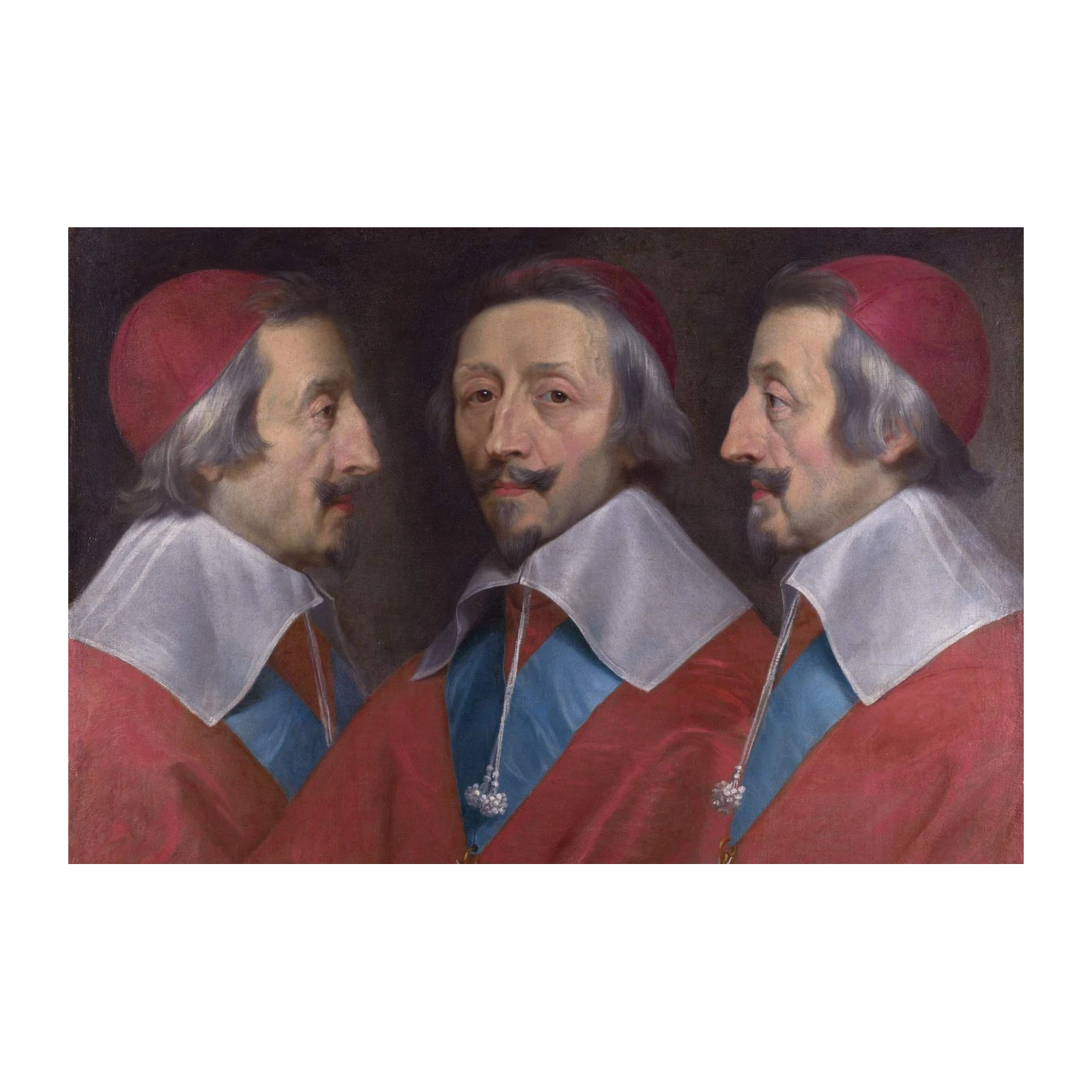 Cardinal Triple Portrait Baroque Wall Art