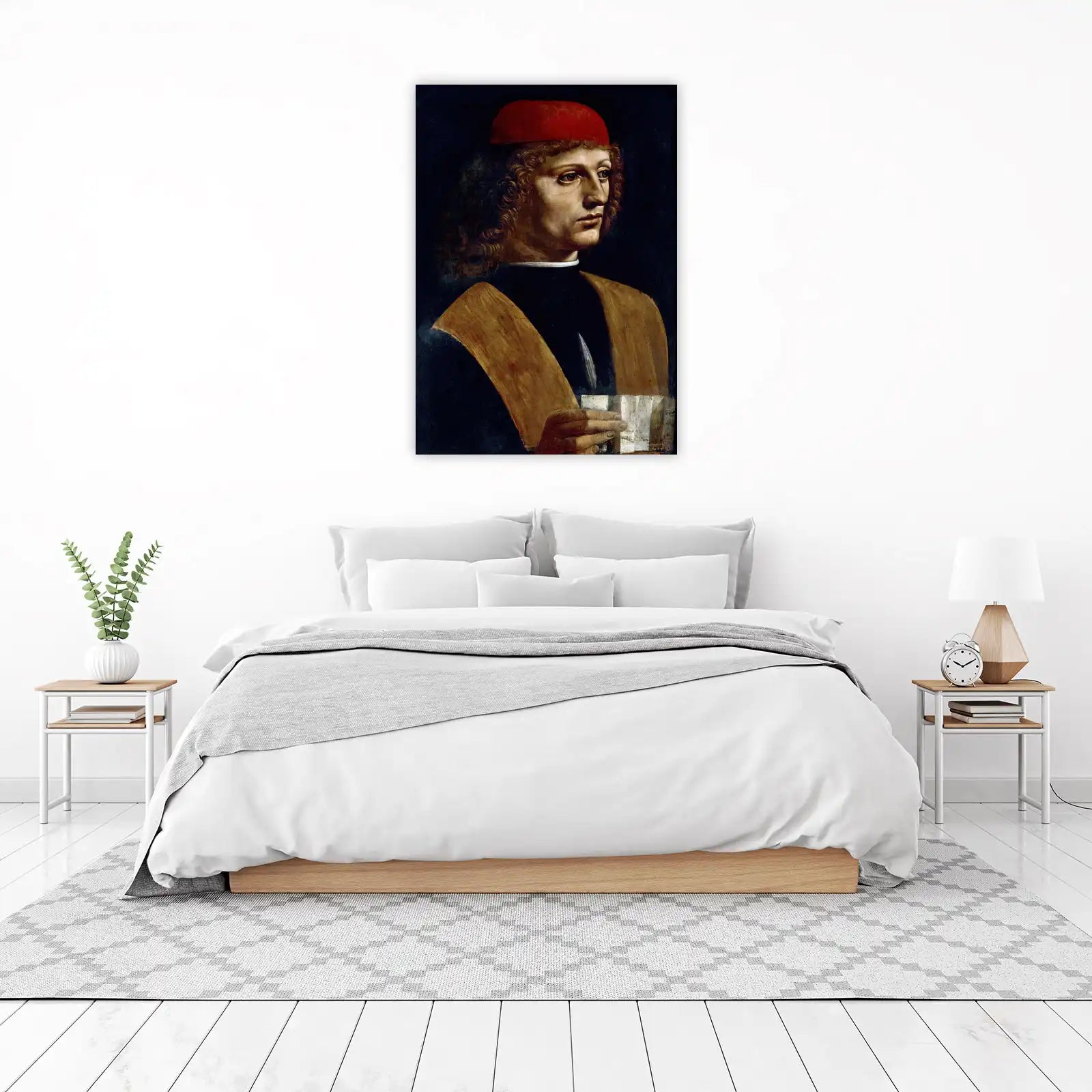 Renaissance Portrait Man Red Hat Wall Art