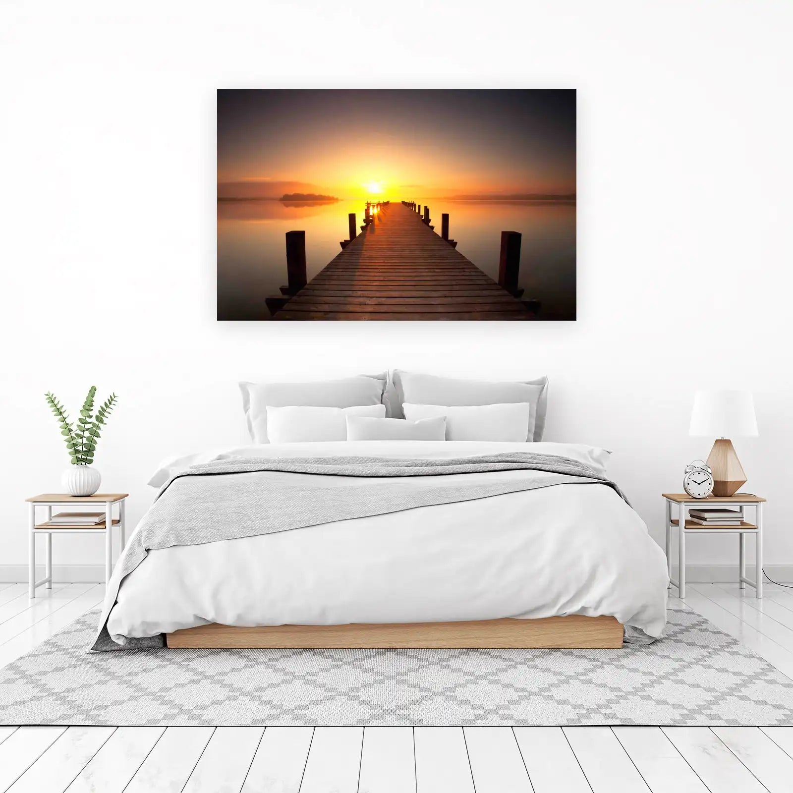 Serene Sunset Pier Nature Wall Art