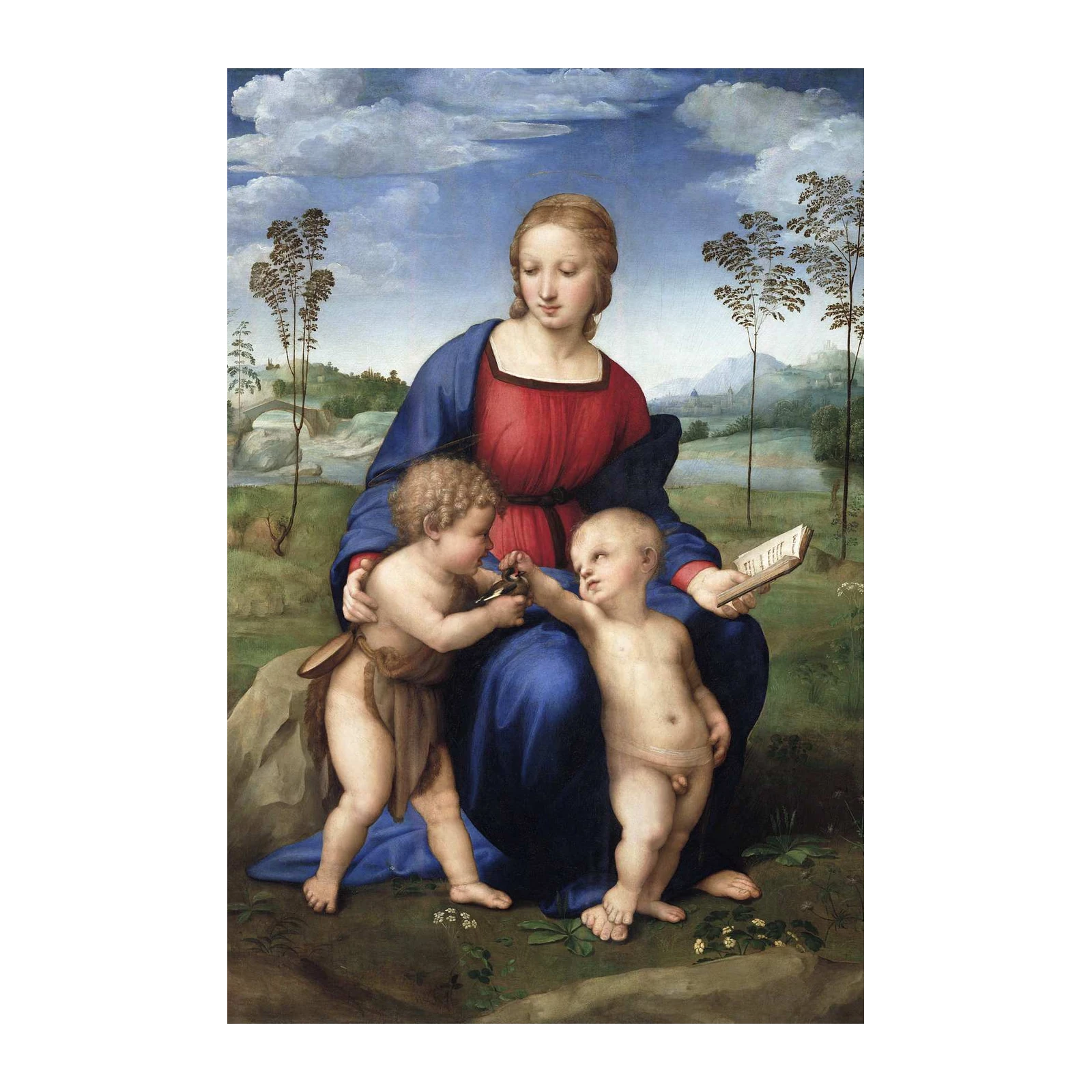 Madonna and Child with Two Angels Wall Art