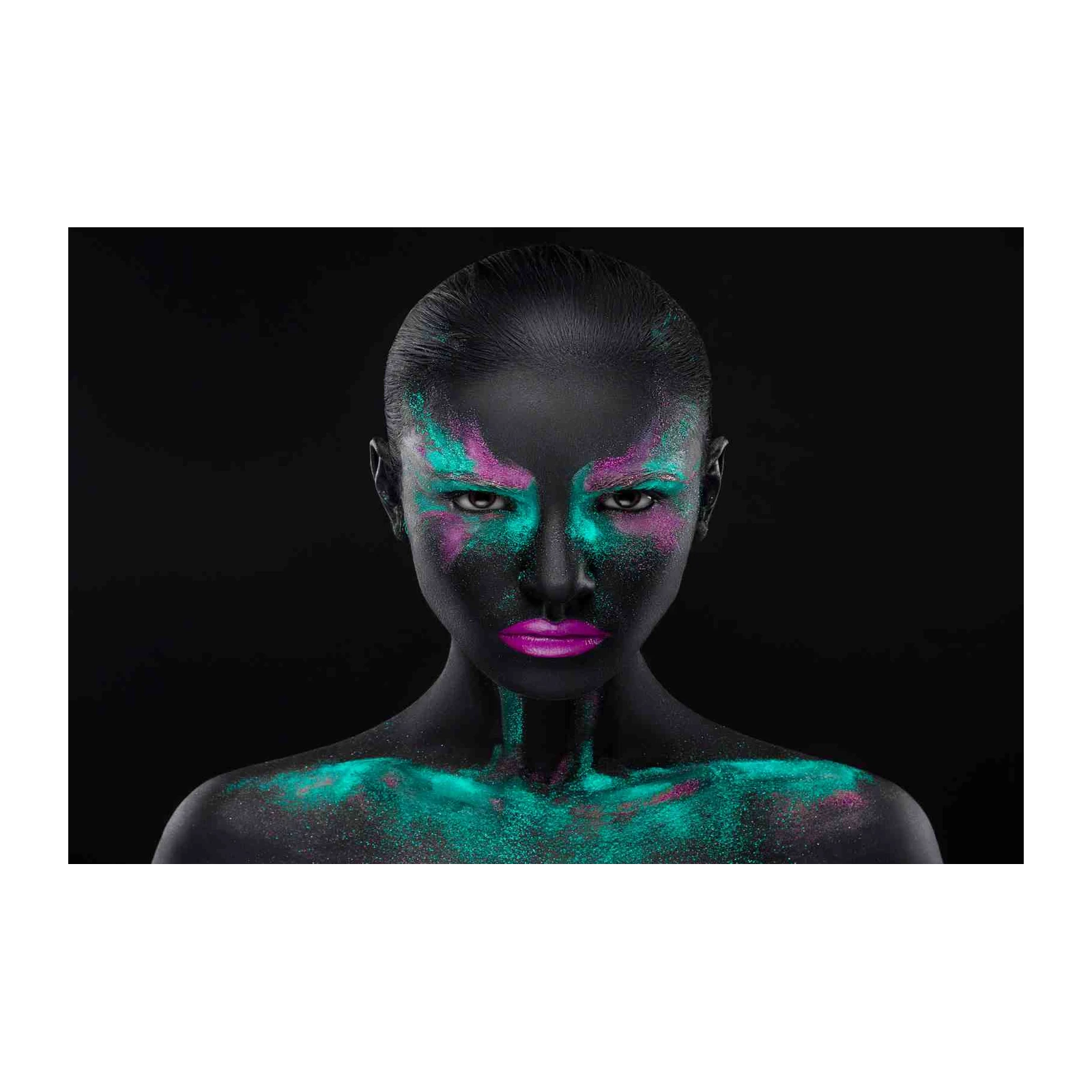 Vivid Neon Face Art Wall Art