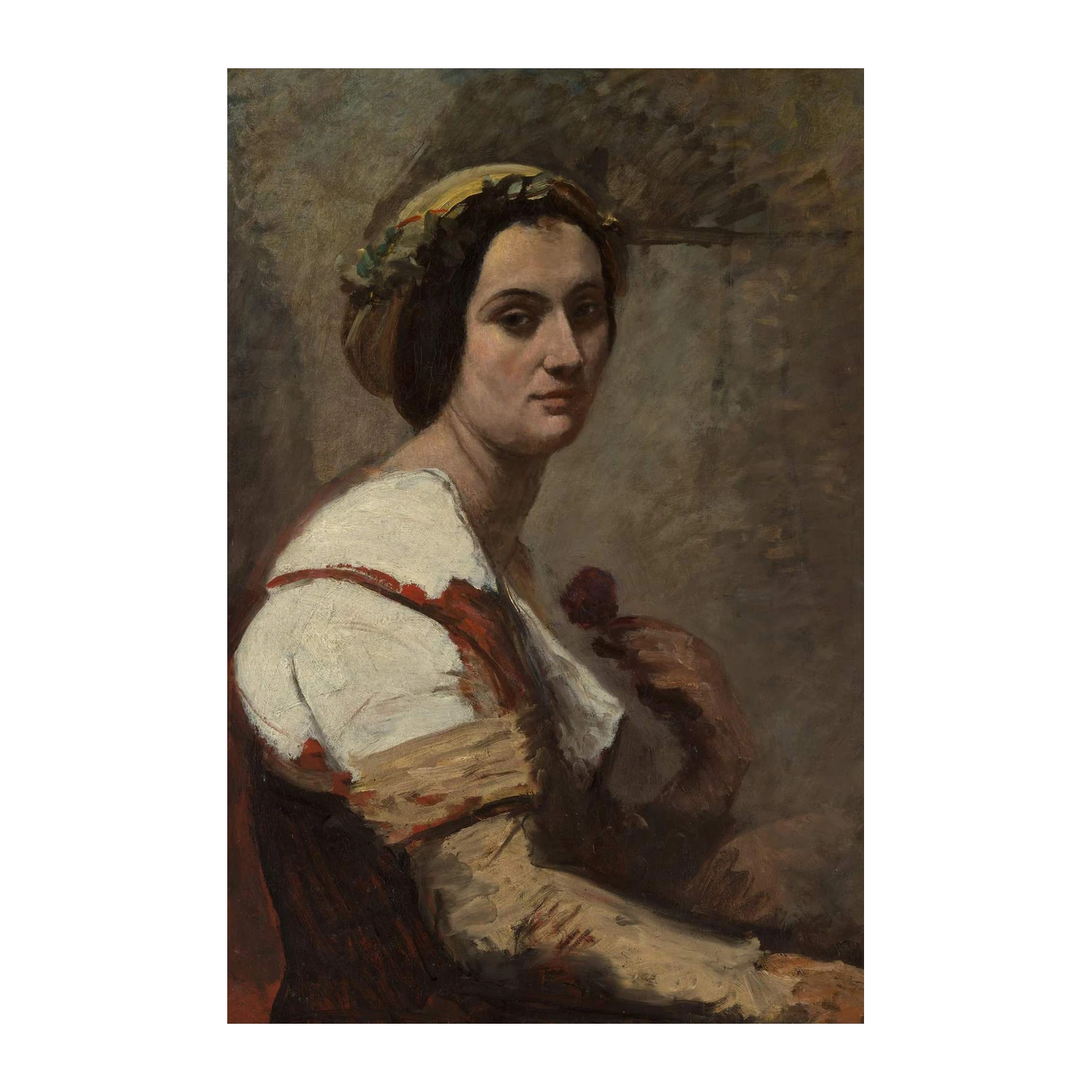 Elegant Woman Portrait Impressionist Art Wall Art